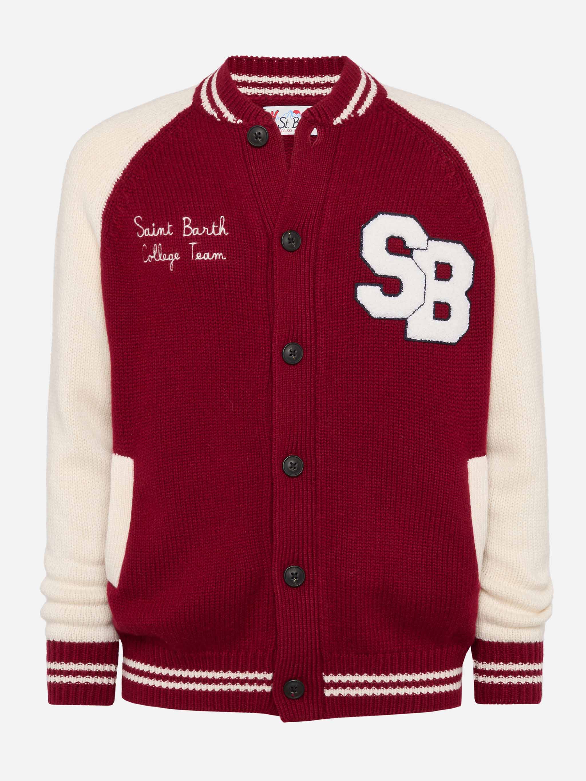 mc2-saint-barth-benjamin-bomber-college-uomo-bordeaux-grigio image 4