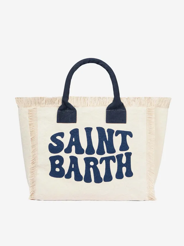 mc2-saint-barth-borsa-a-spalla-vanity-in-tela-bianca-con-logo-groovy-blu image 1