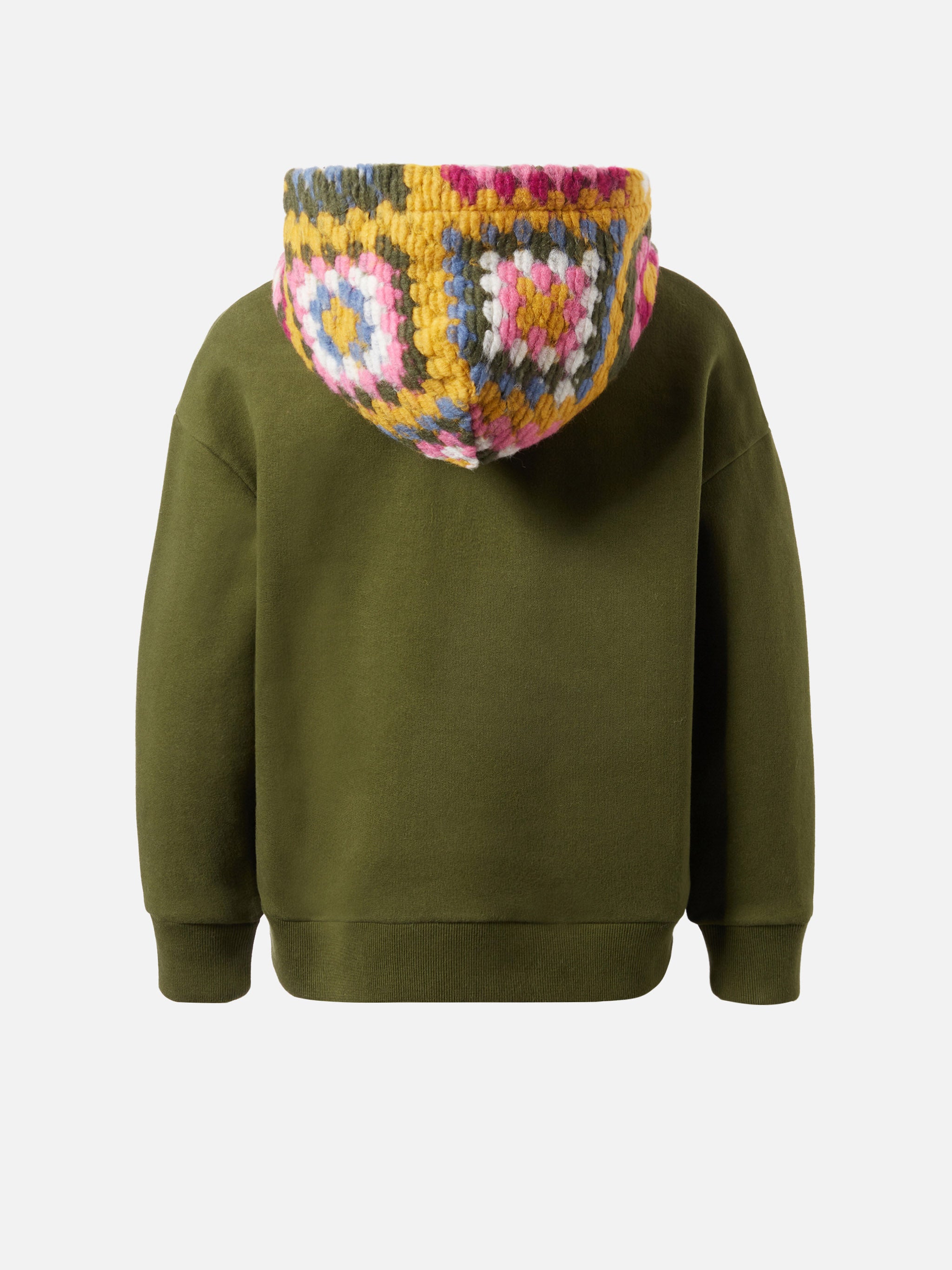 mc2-saint-barth-jeune-jr-felpa-con-cappuccio-bambina-verde-motivo-crochet image 3