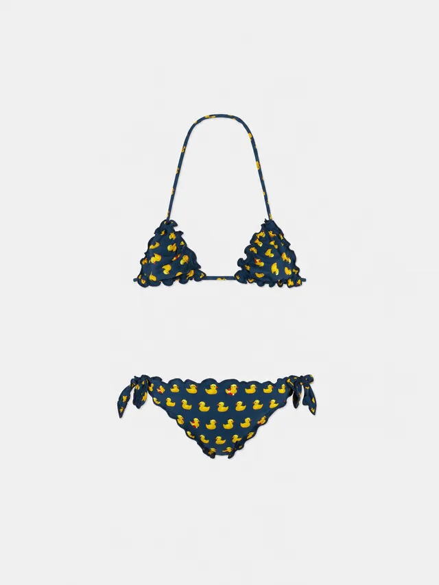 mc2-saint-barth-bikini-triangolo-cris-bambina-stampa-paperelle-blu image 1