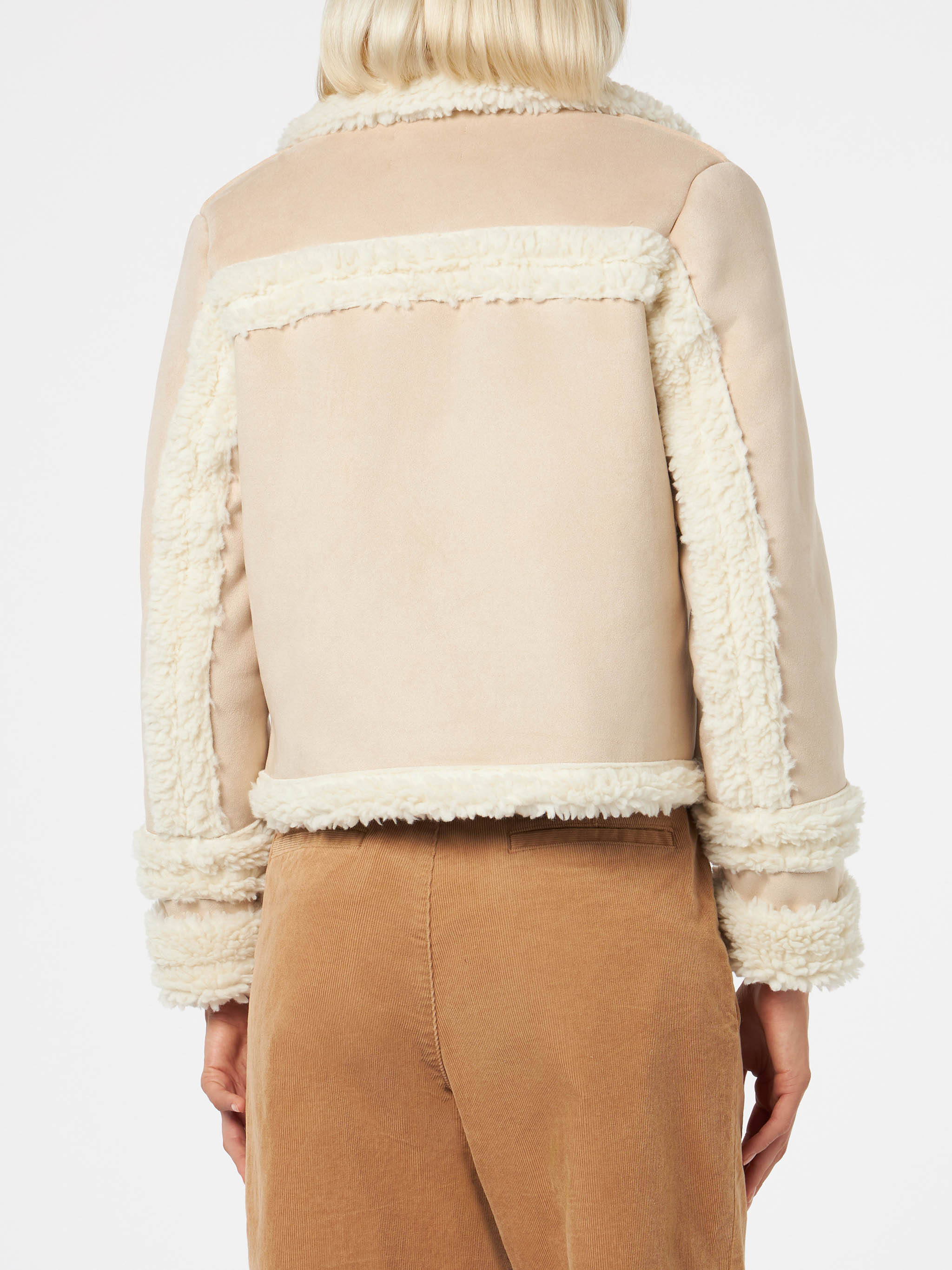 mc2-saint-barth-giacca-hella-donna-effetto-shearling-beige-corta image 3