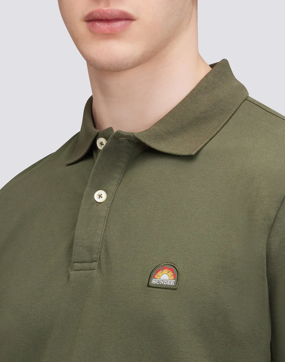 sundek-brice-polo-uomo-in-cotone-piquet-stretch-con-patch-arcobaleno image 1