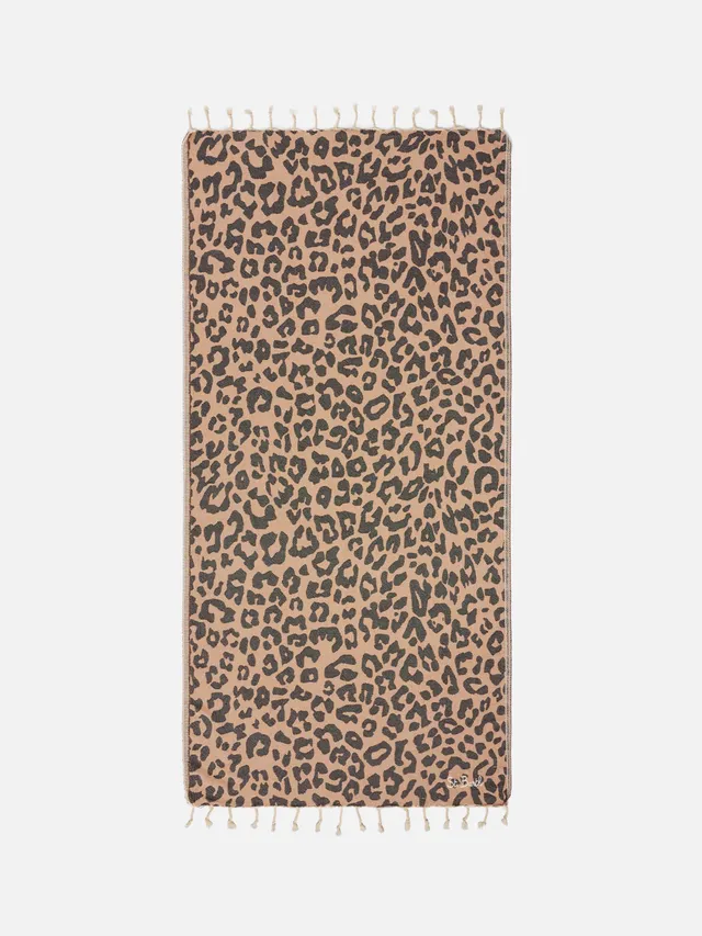 mc2-saint-barth-foutas-telo-mare-cotone-jacquard-leopardato-beige-nero image 1