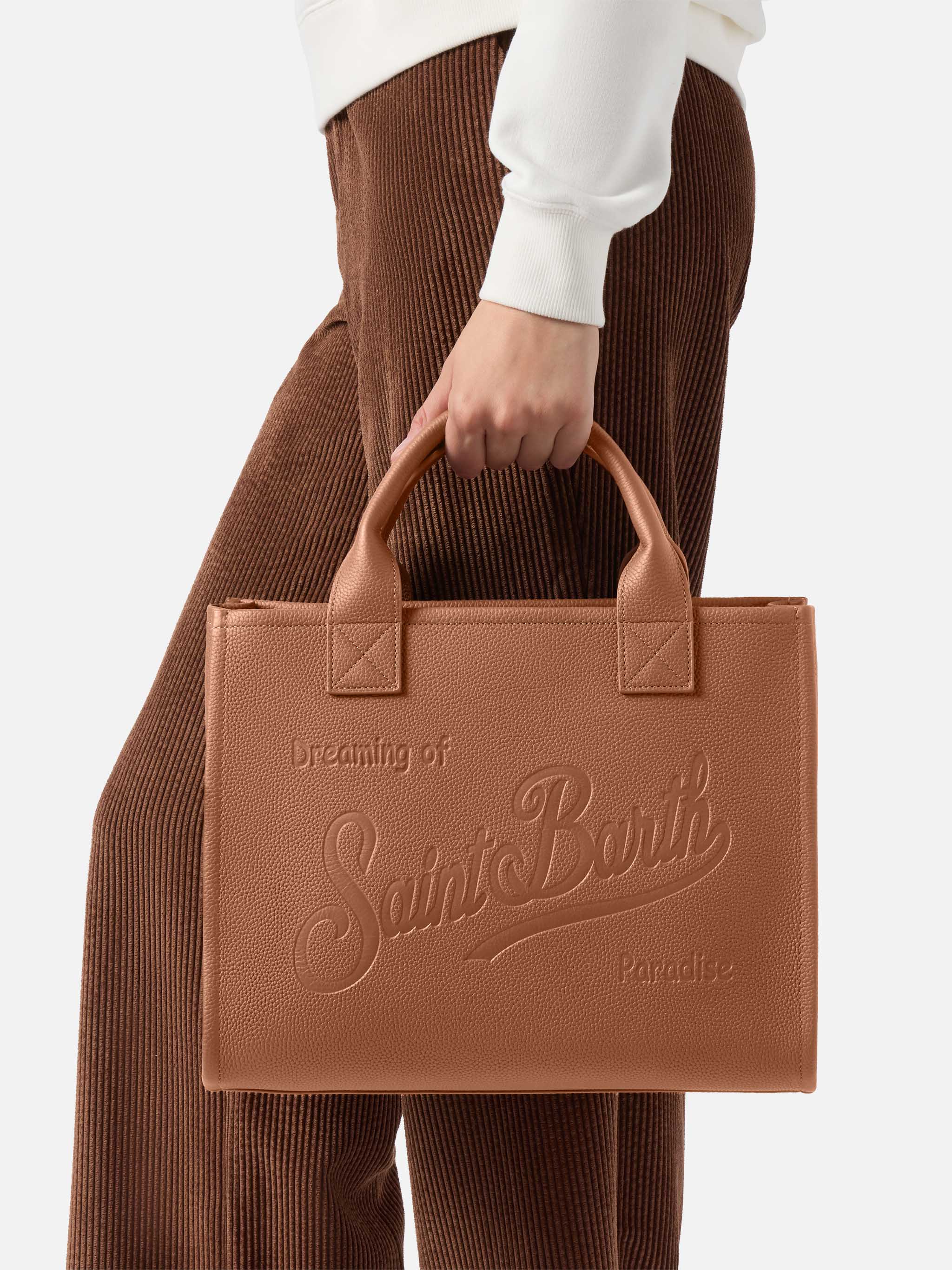 mc2-saint-barth-vanity-bag-large-borsa-a-spalla-in-pelle-martellata-cammello image 2