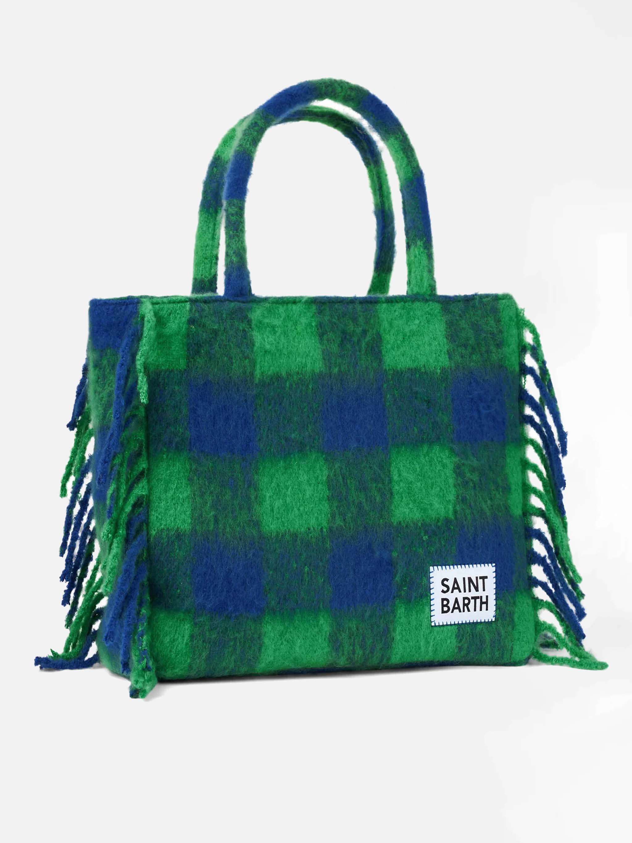 mc2-saint-barth-vanity-borsa-a-spalla-blanket-check-verde-e-blu-38x32x12-cm image 3
