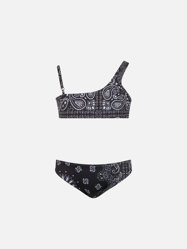 mc2-saint-barth-bikini-monospalla-vivy-bambina-stampa-bandana-nera image 1