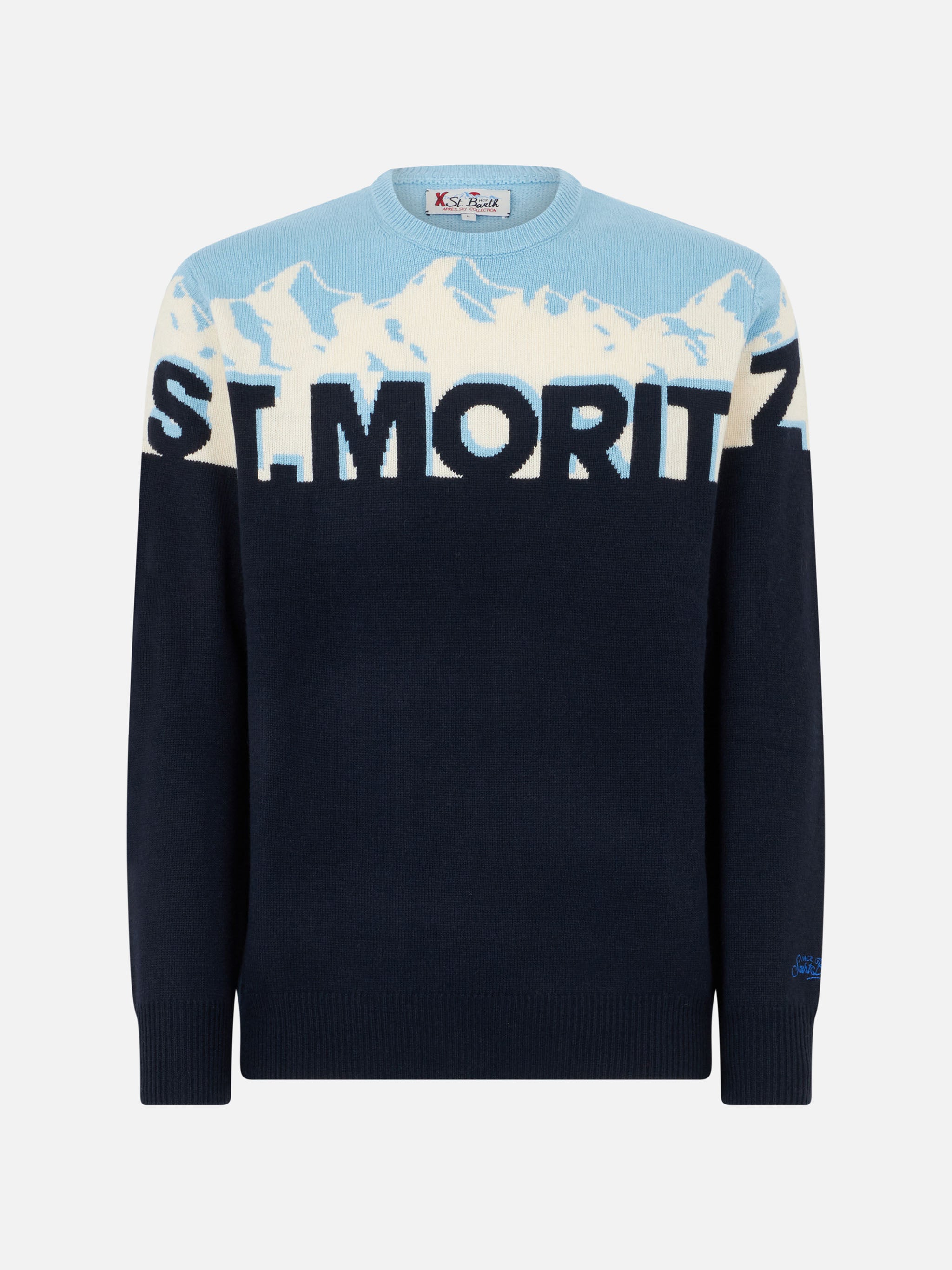 mc2-saint-barth-her00011-maglione-uomo-girocollo-blu-st-moritz-jacquard image 4