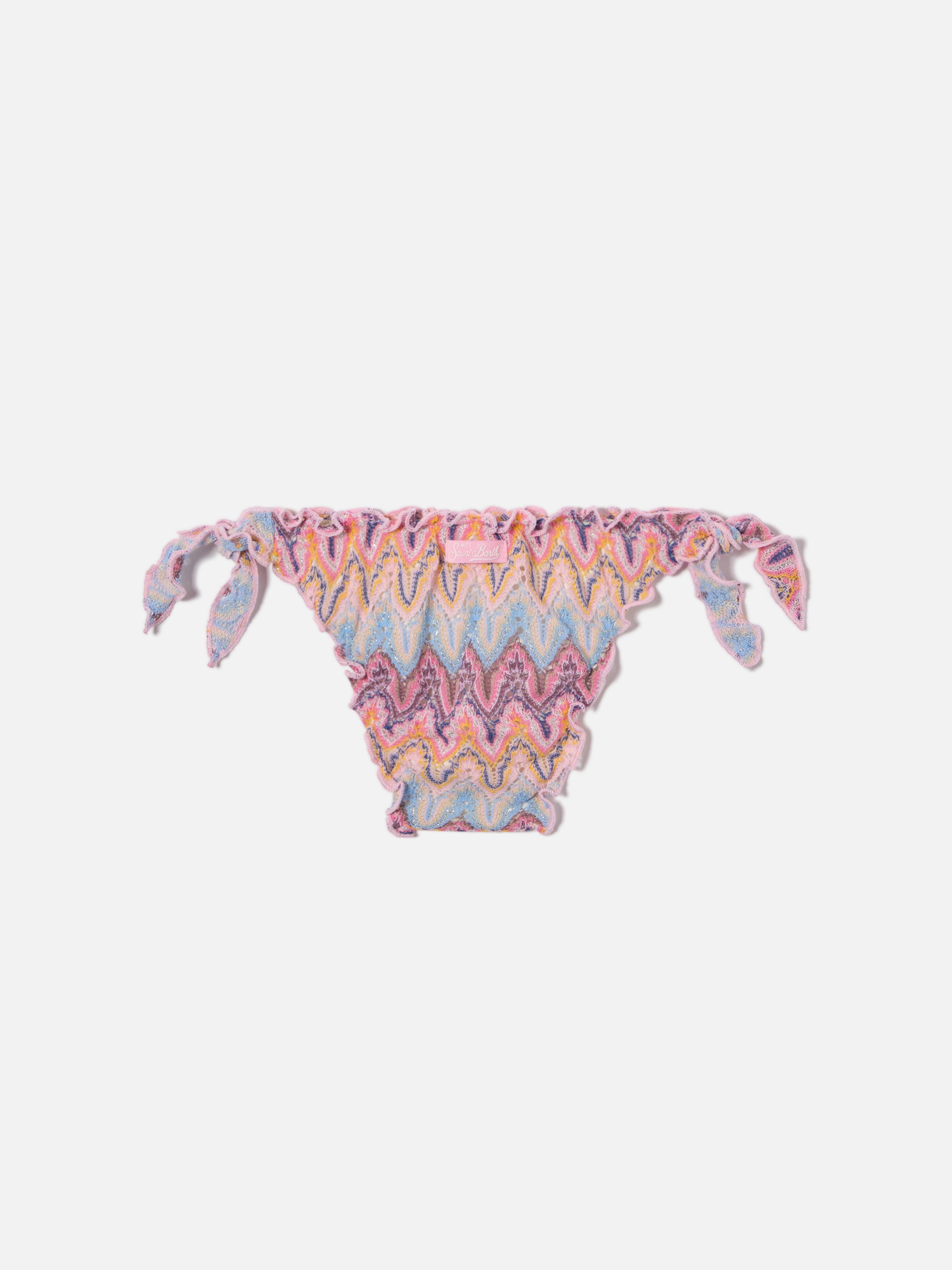 slip-mare-cric-da-bambina-mc2-saint-barth-in-raschel-multicolor-nei-toni-del-ros image 2
