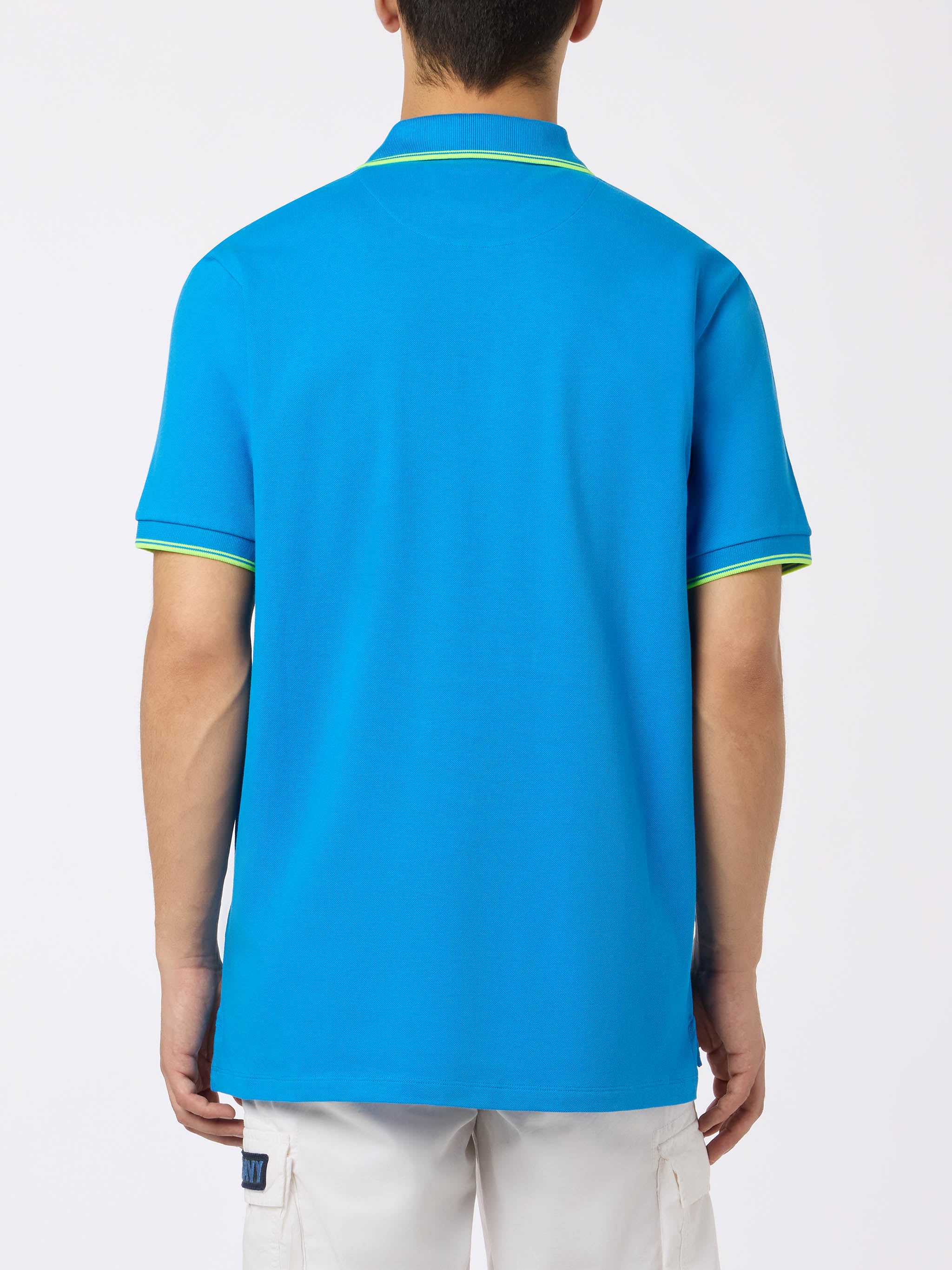 polo-mc2-saint-barth-beverly-hills-in-cotone-piqu-bluette-con-ricamo-palme image 3