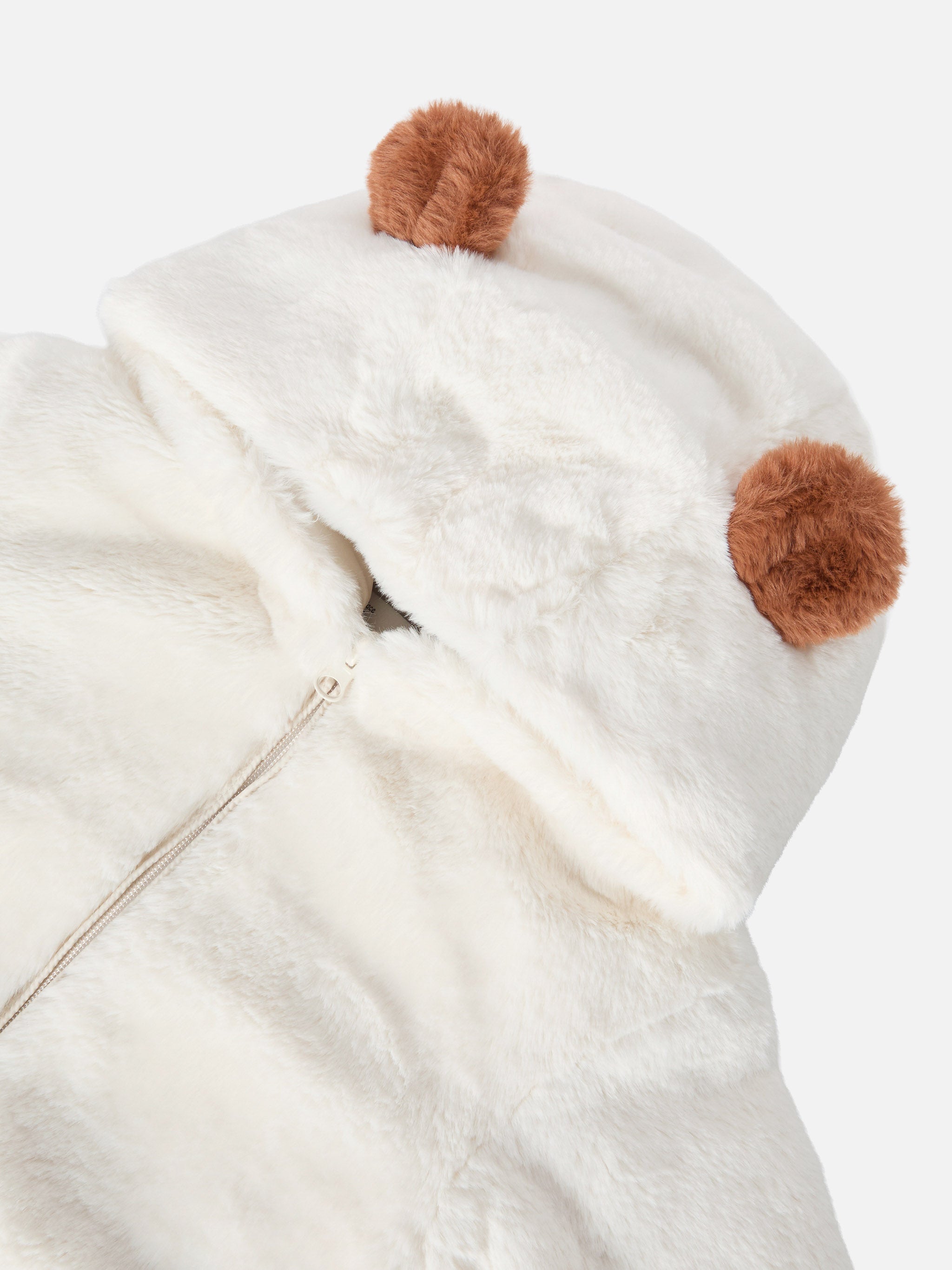 mc2-saint-barth-giacca-bambina-faux-fur-bianca-con-cappuccio-orecchie-trudi image 3