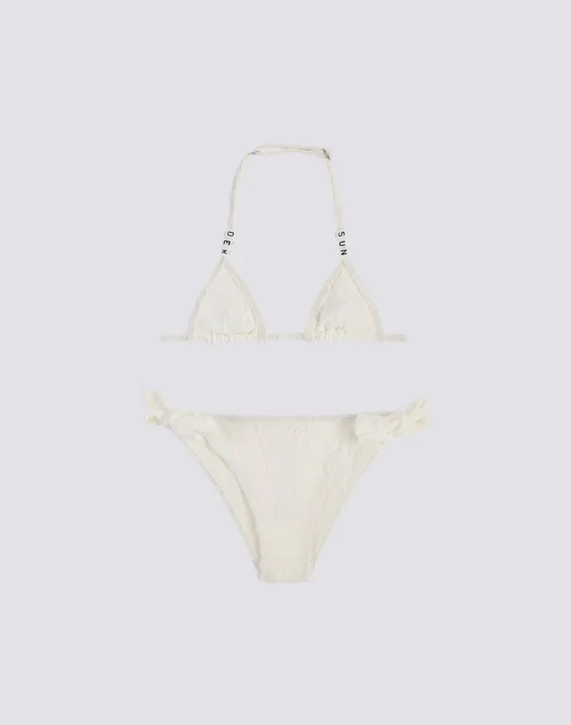 sundek-mini-bikini-bambina-in-spugna-jacquard-sk23-triangolo-con-laccetti image 1