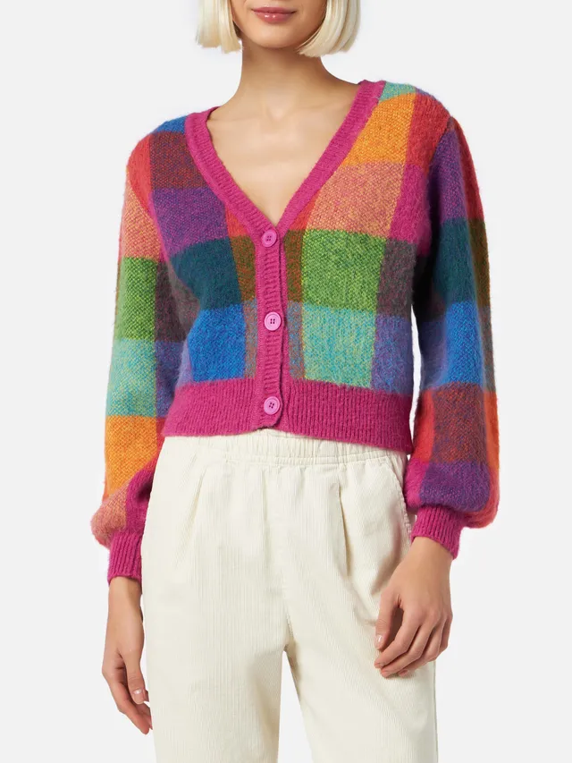 mc2-saint-barth-cardigan-lyza-soft-cropped-check-multicolor image 1