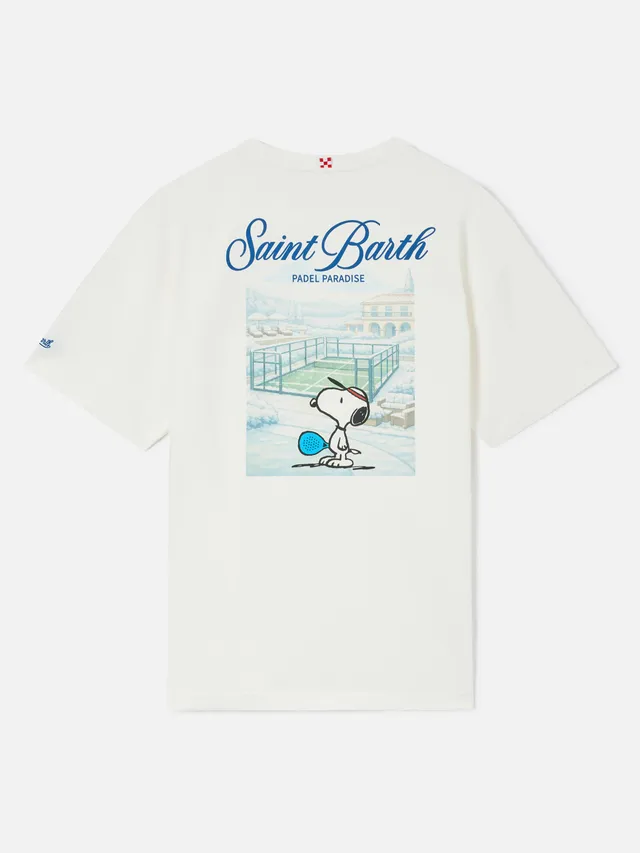 mc2-saint-barth-t-shirt-delmar-uomo-bianca-peanuts-padel-paradise-in-cotone image 1