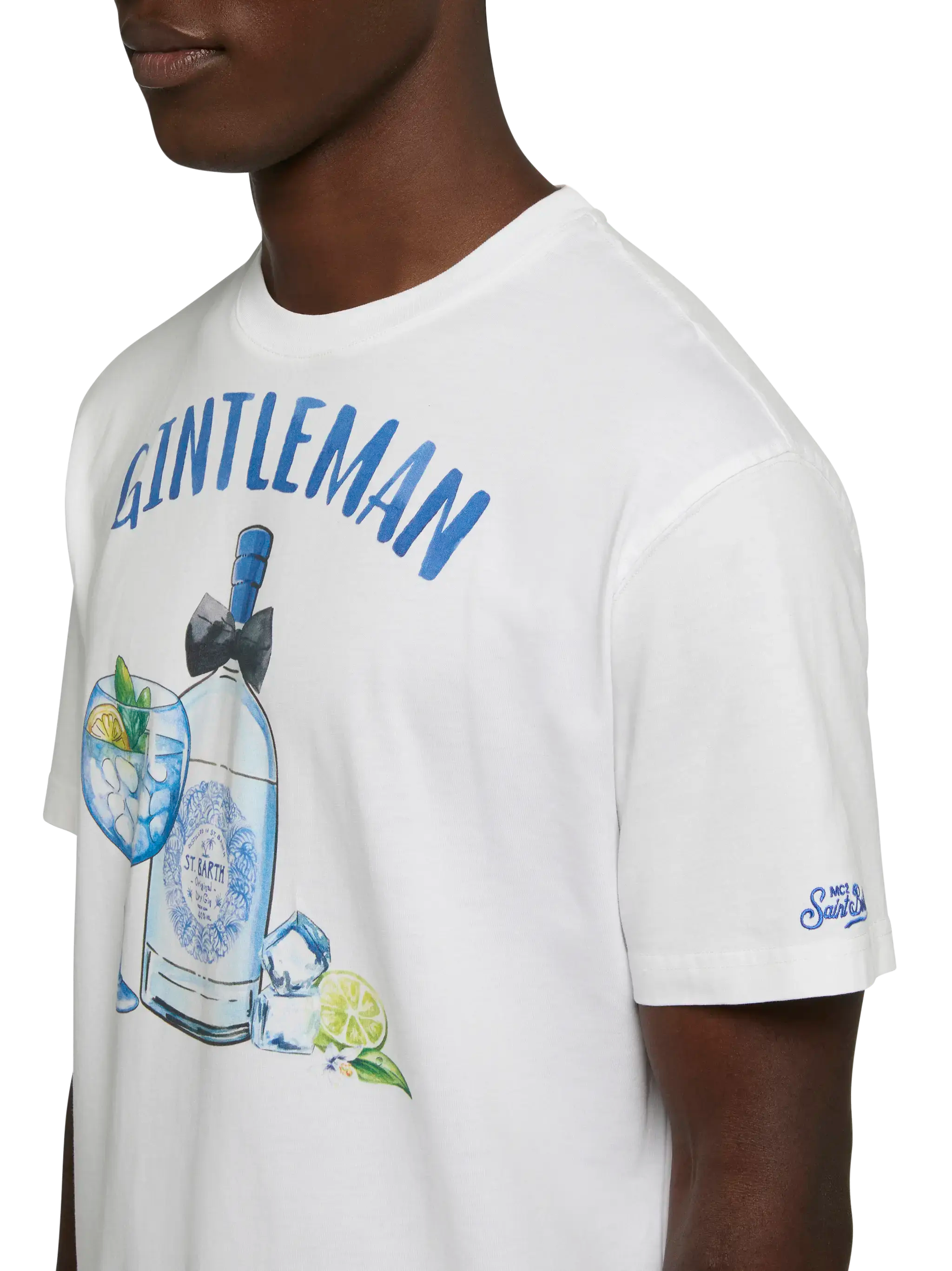 mc2-saint-barth-man-t-shirt-cotone-bianca-stampa-gintleman-uomo image 2