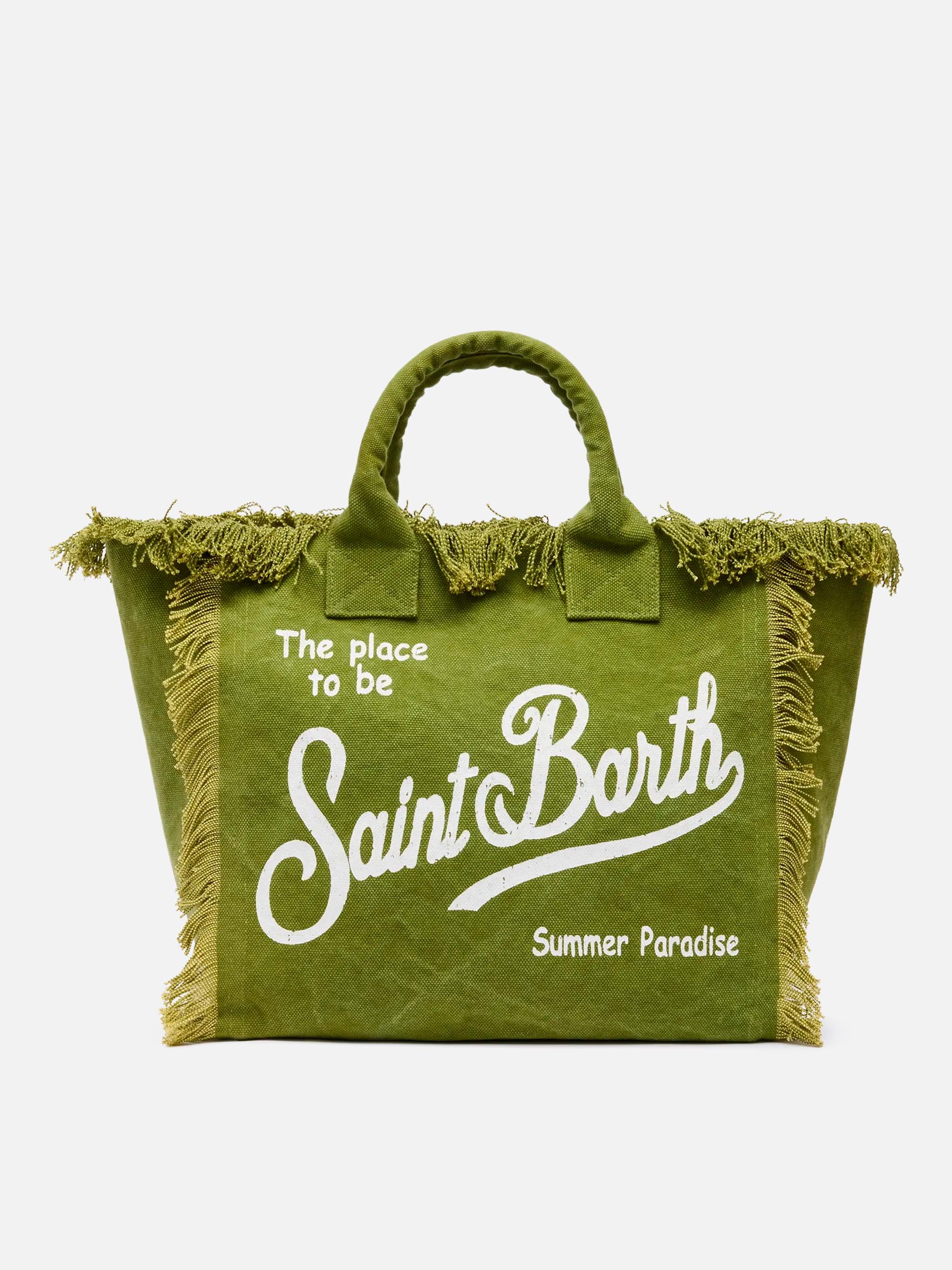 mc2-saint-barth-borsa-a-spalla-vanity-in-canvas-di-cotone-verde-militare image 1