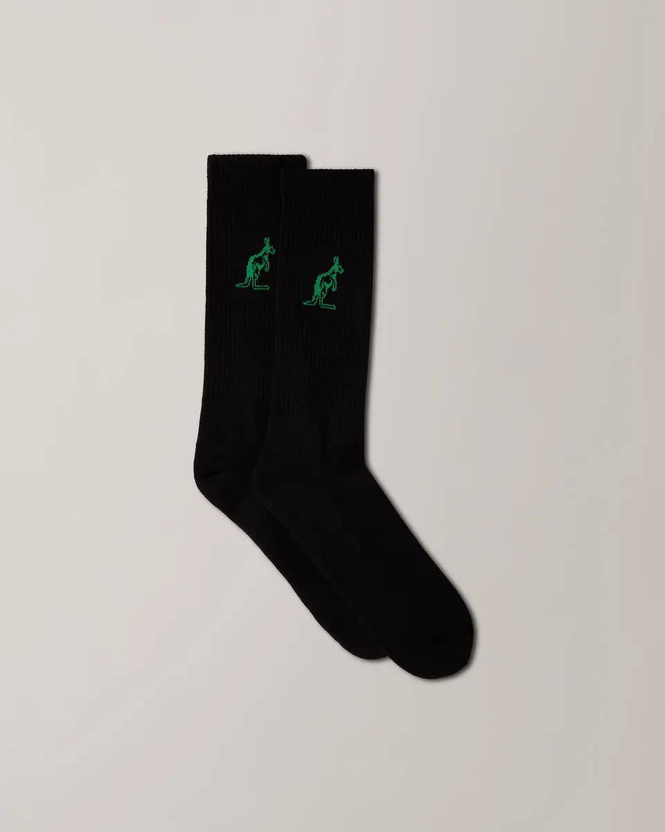 australian-cotton-socks-calze-tennis-nero-verde-kawasaki image 1