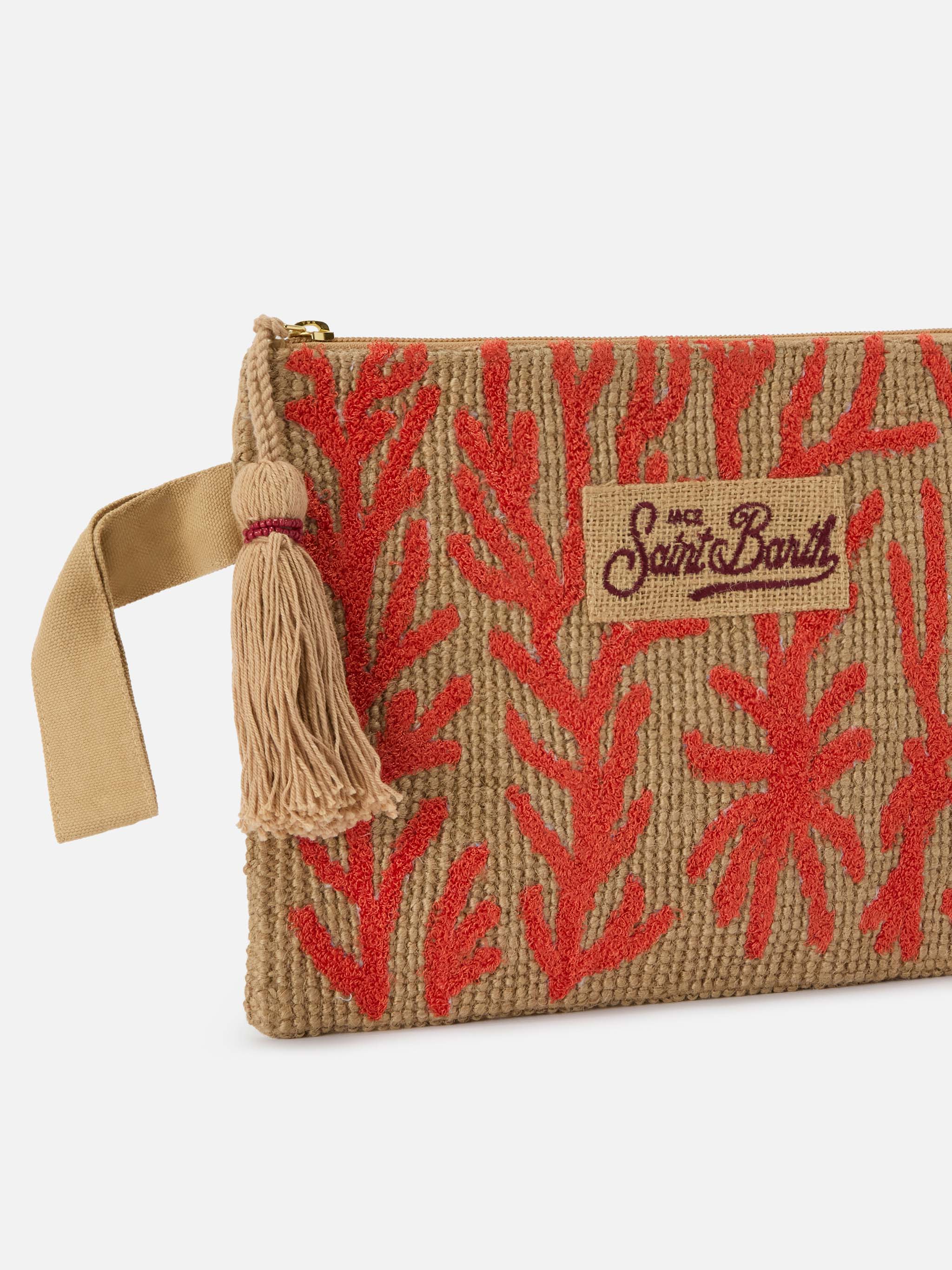 mc2-saint-barth-jute-pouch-pochette-in-juta-fantasia-corallo-ricamata image 3