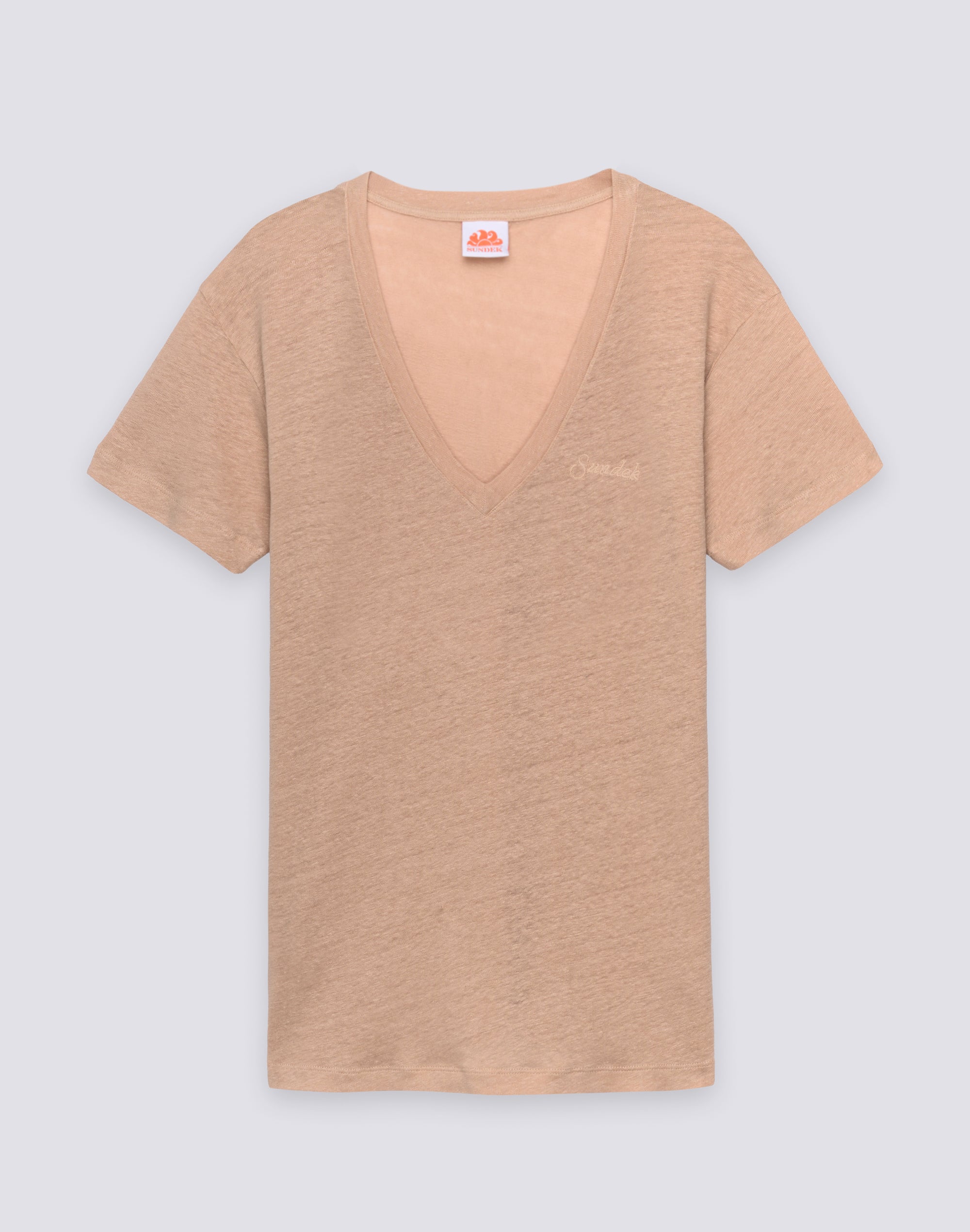 sundek-w967teli800-t-shirt-donna-a-mezze-maniche-in-lino image 1