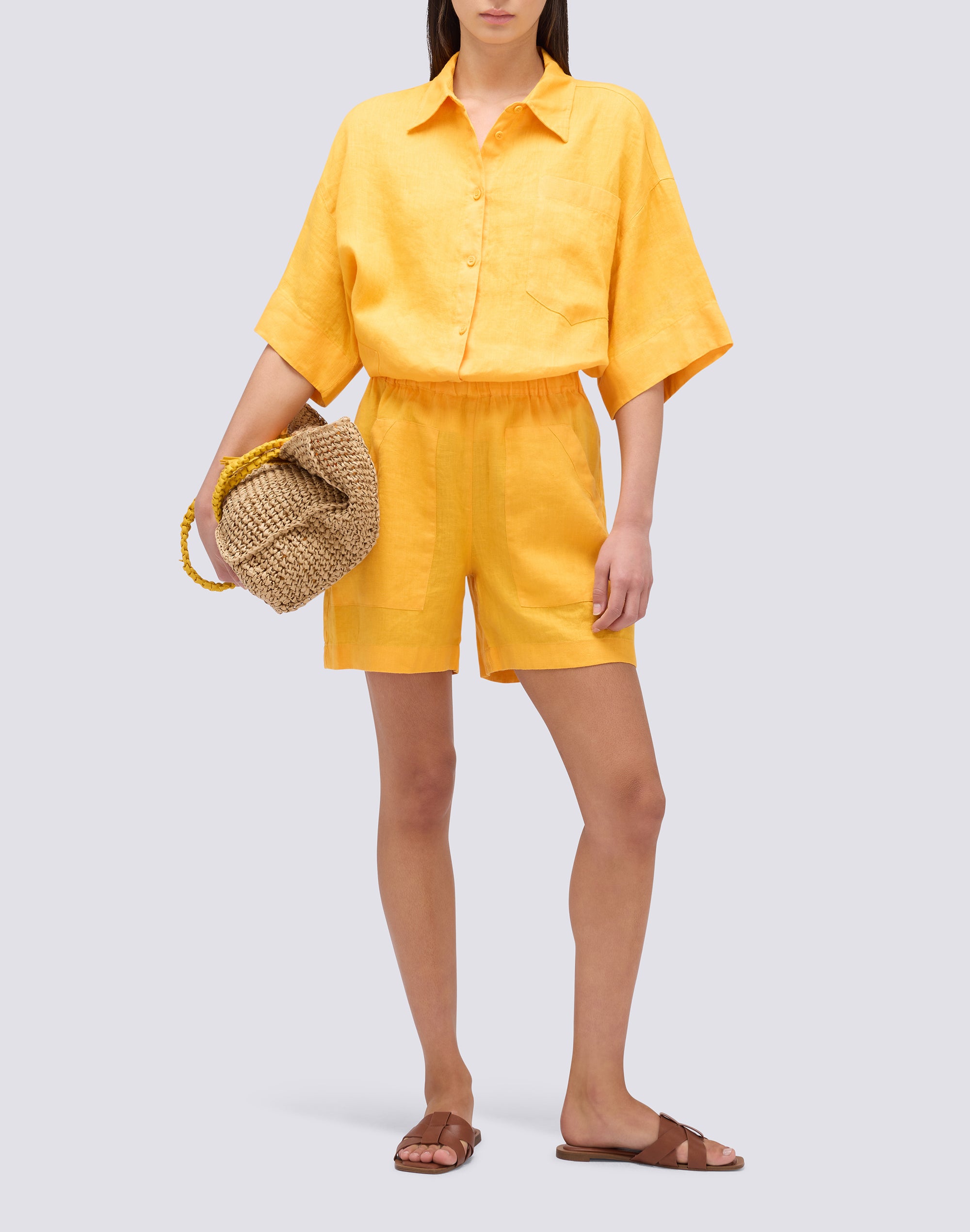 sundek-shorts-donna-in-lino-vita-elasticata image 4