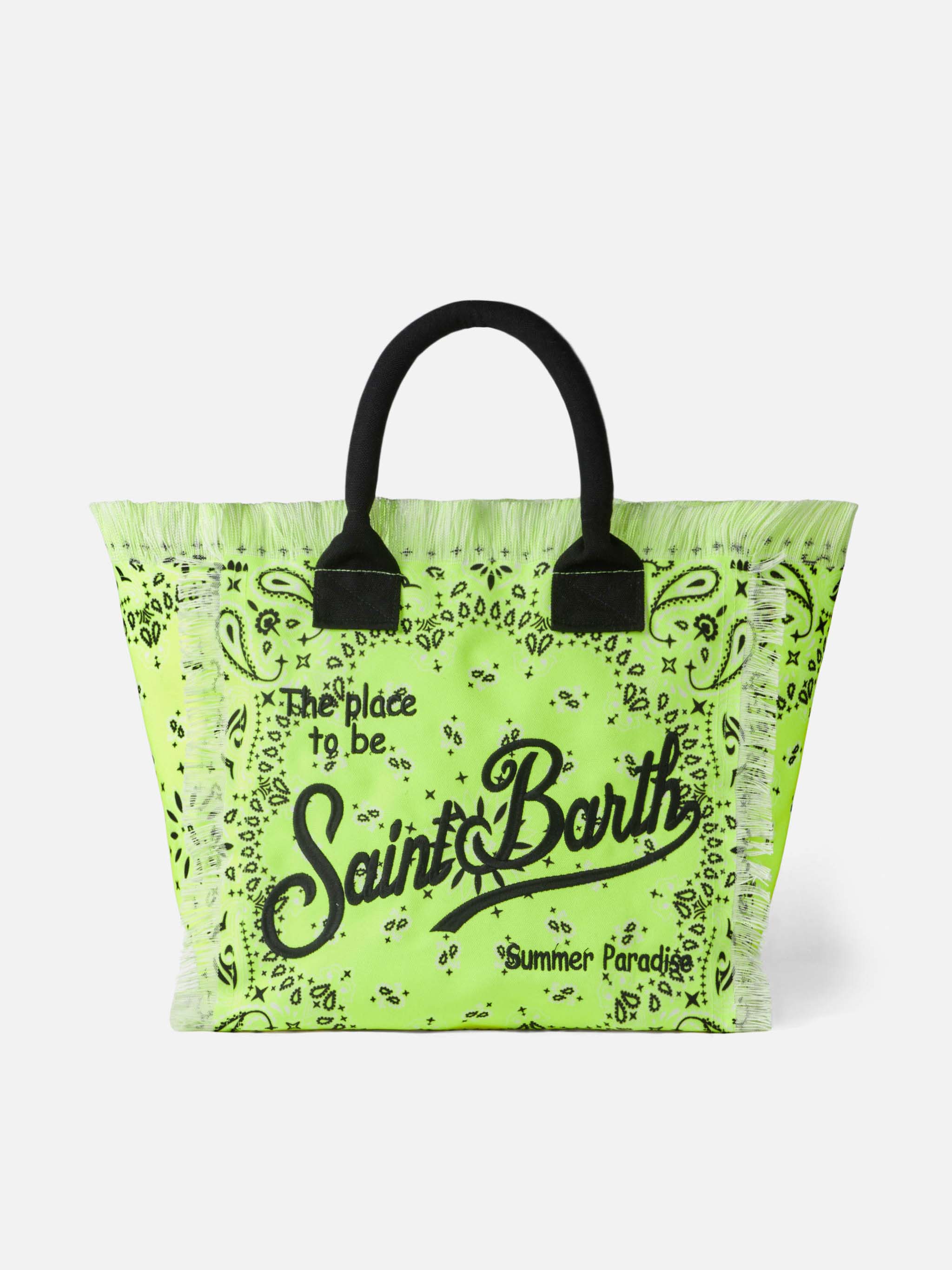 mc2-saint-barth-vanity-borsa-a-spalla-tote-giallo-fluo-stampa-bandana-40x32x20-c image 1