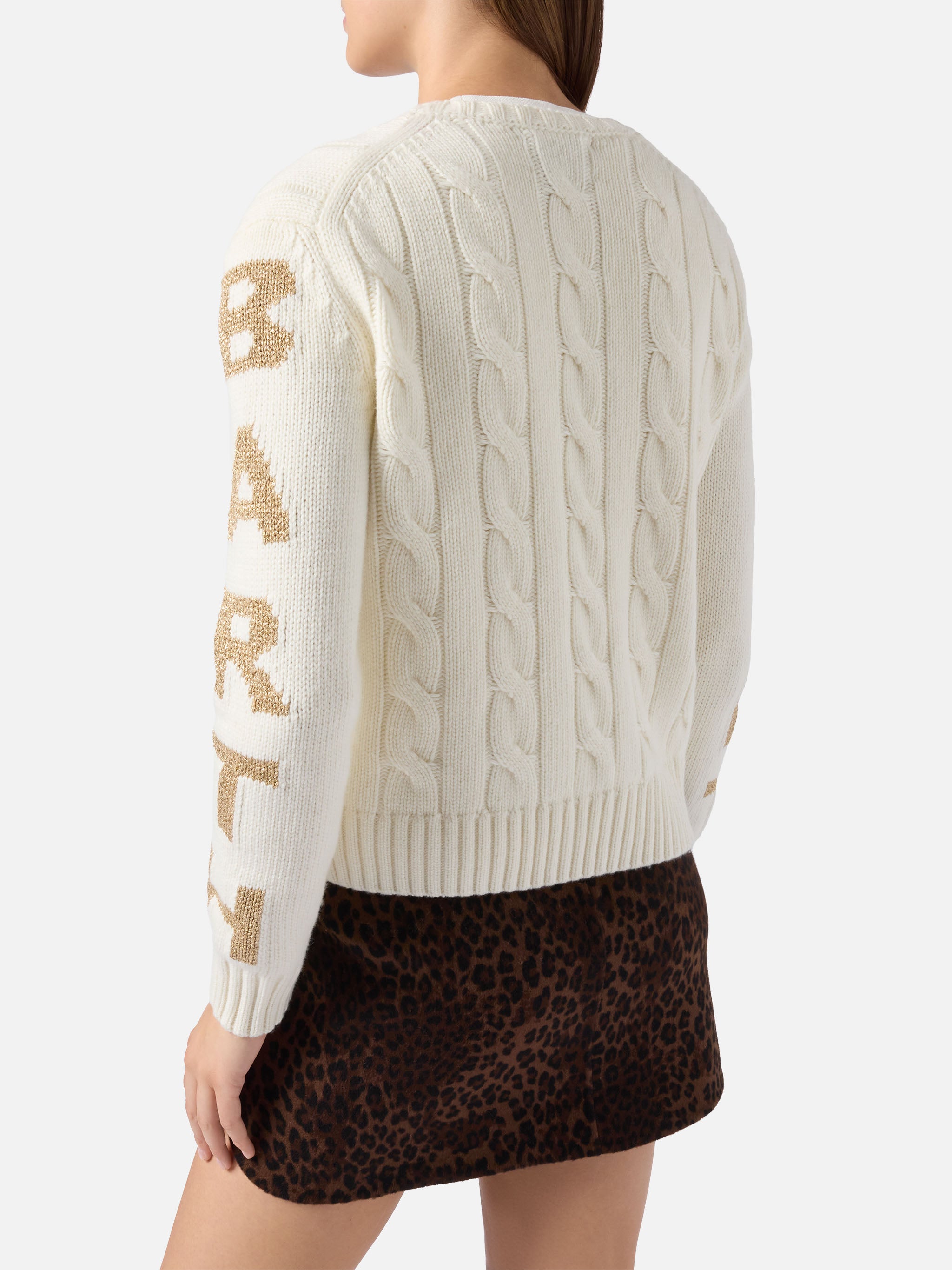 mc2-saint-barth-malmo-maglione-donna-bianco-a-trecce-con-lurex image 4