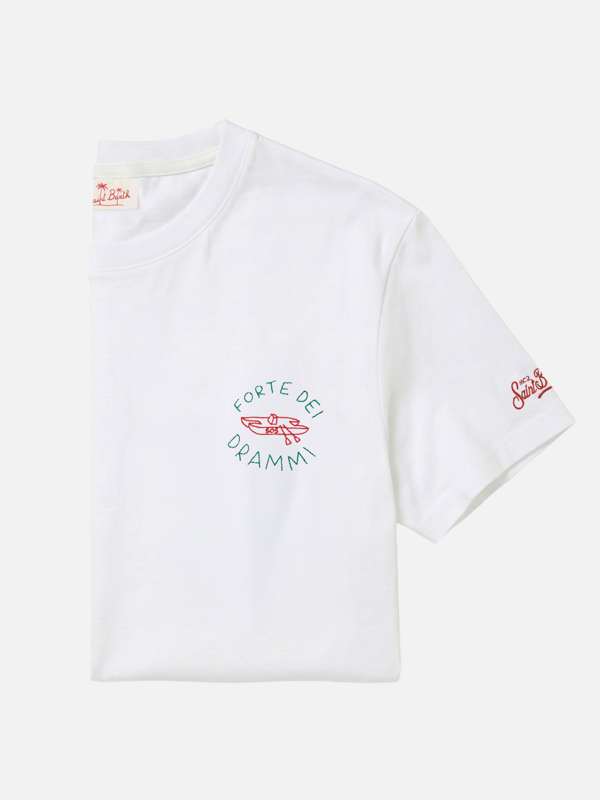 mc2-saint-barth-portofino-t-shirt-uomo-bianca-ricamo-forte-dei-drammi-special-ed image 1