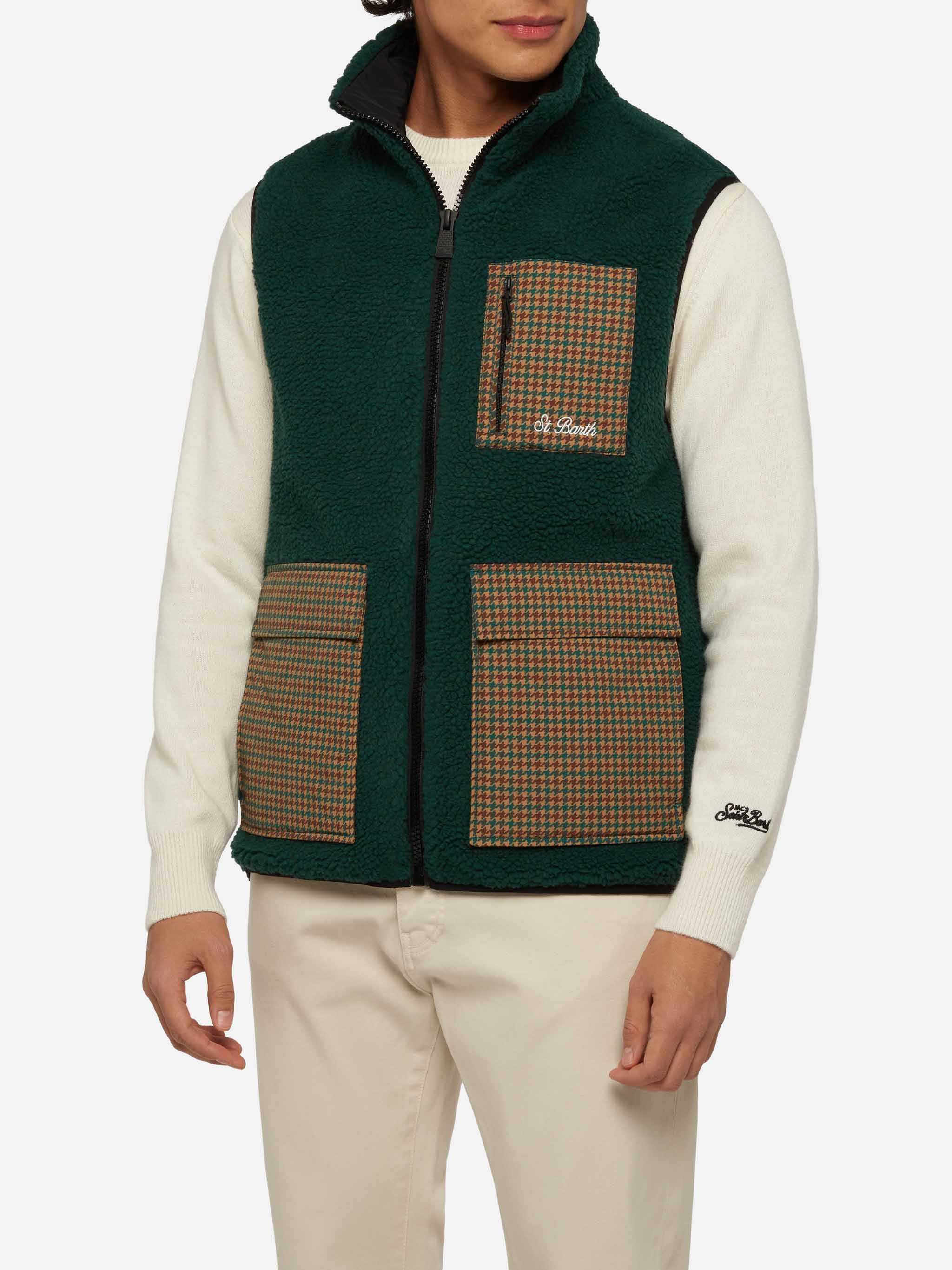 mc2-saint-barth-gilet-wanaka-in-sherpa-fantasia-pied-de-poule image 1