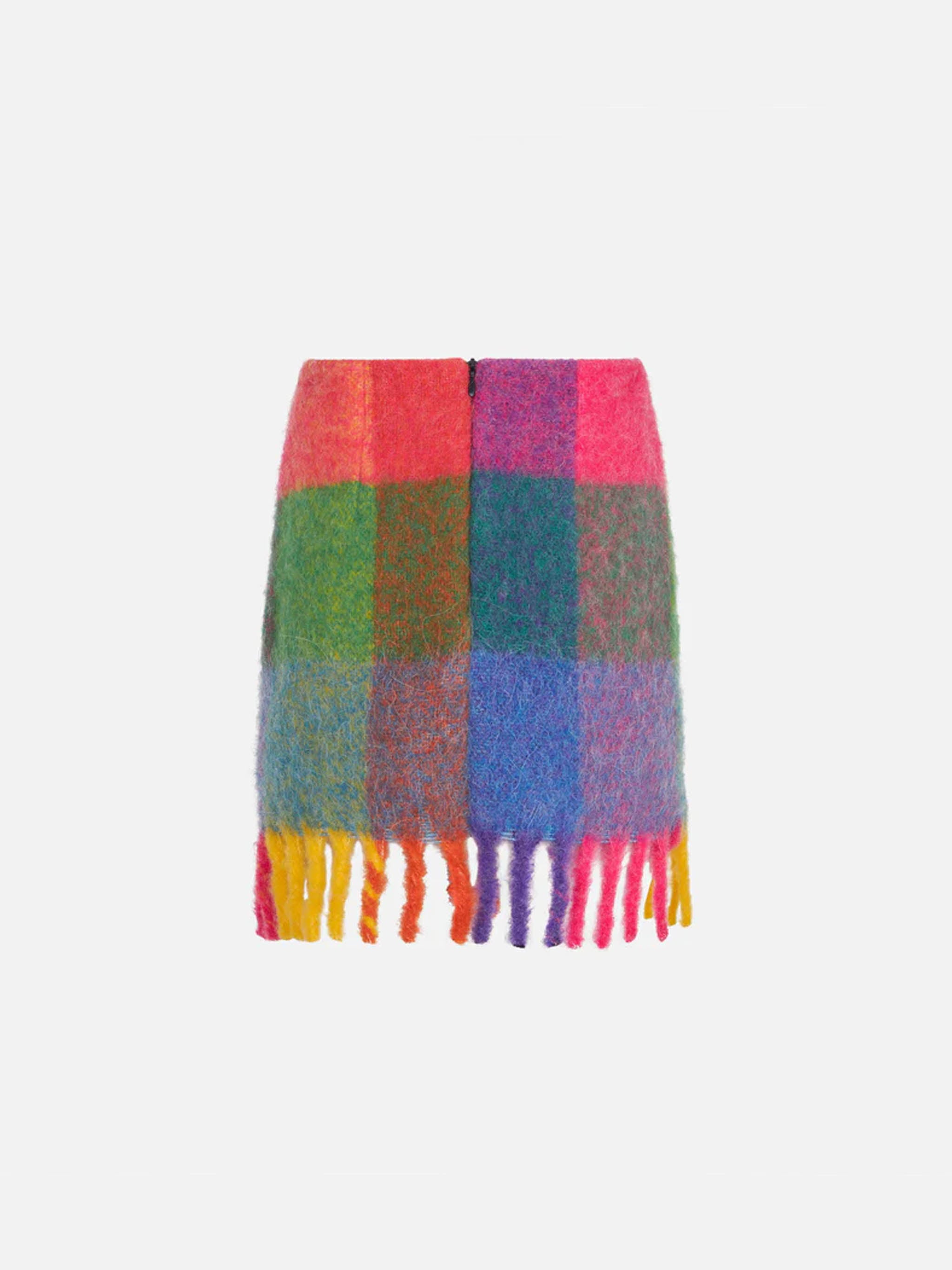 mc2-saint-barth-eloise-gonna-bambina-multicolore-check-con-frange image 2