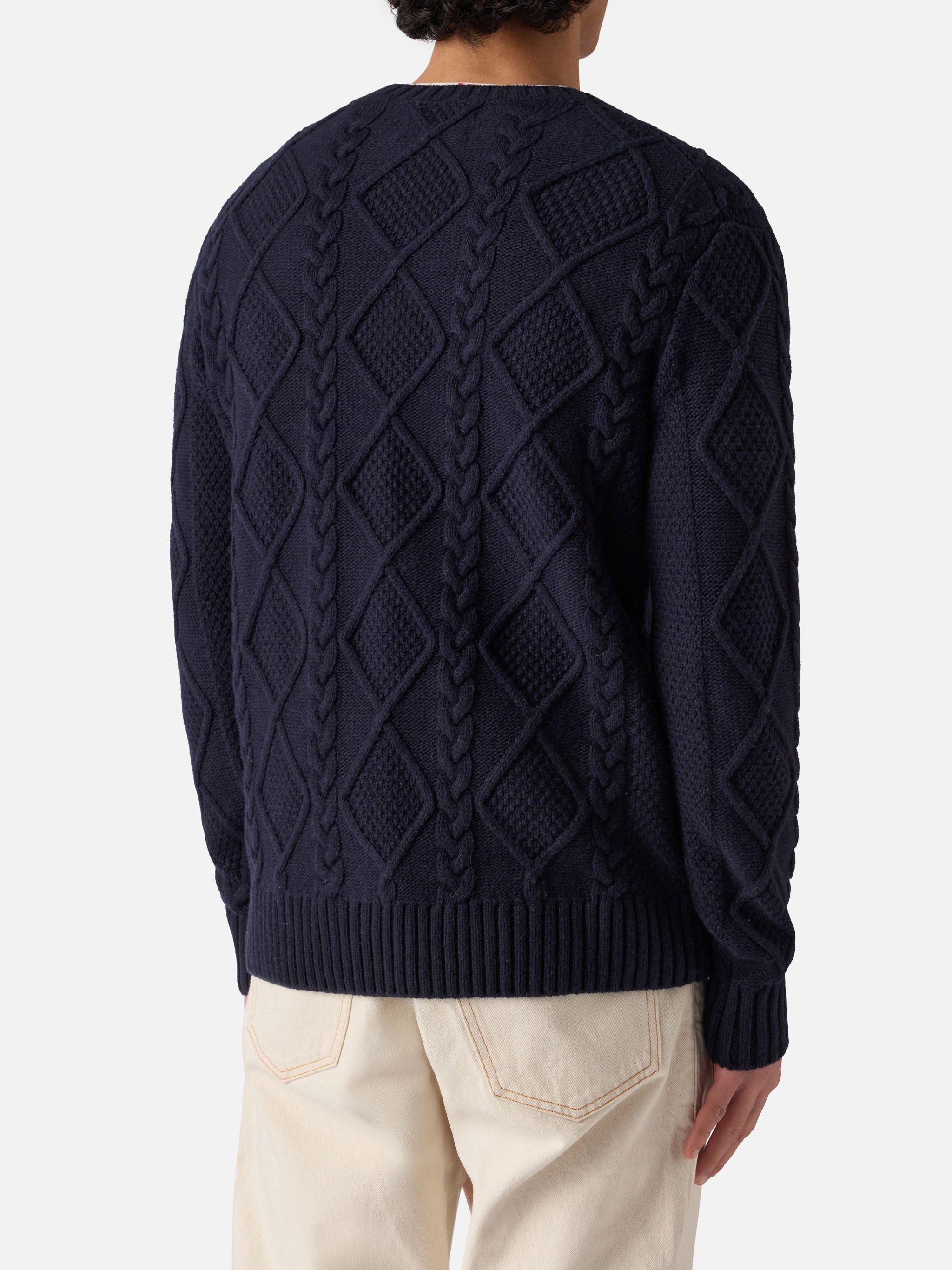 mc2-saint-barth-bergen-tricot-maglione-uomo-blu-treccia-ricamo-cortina-natale-83 image 3