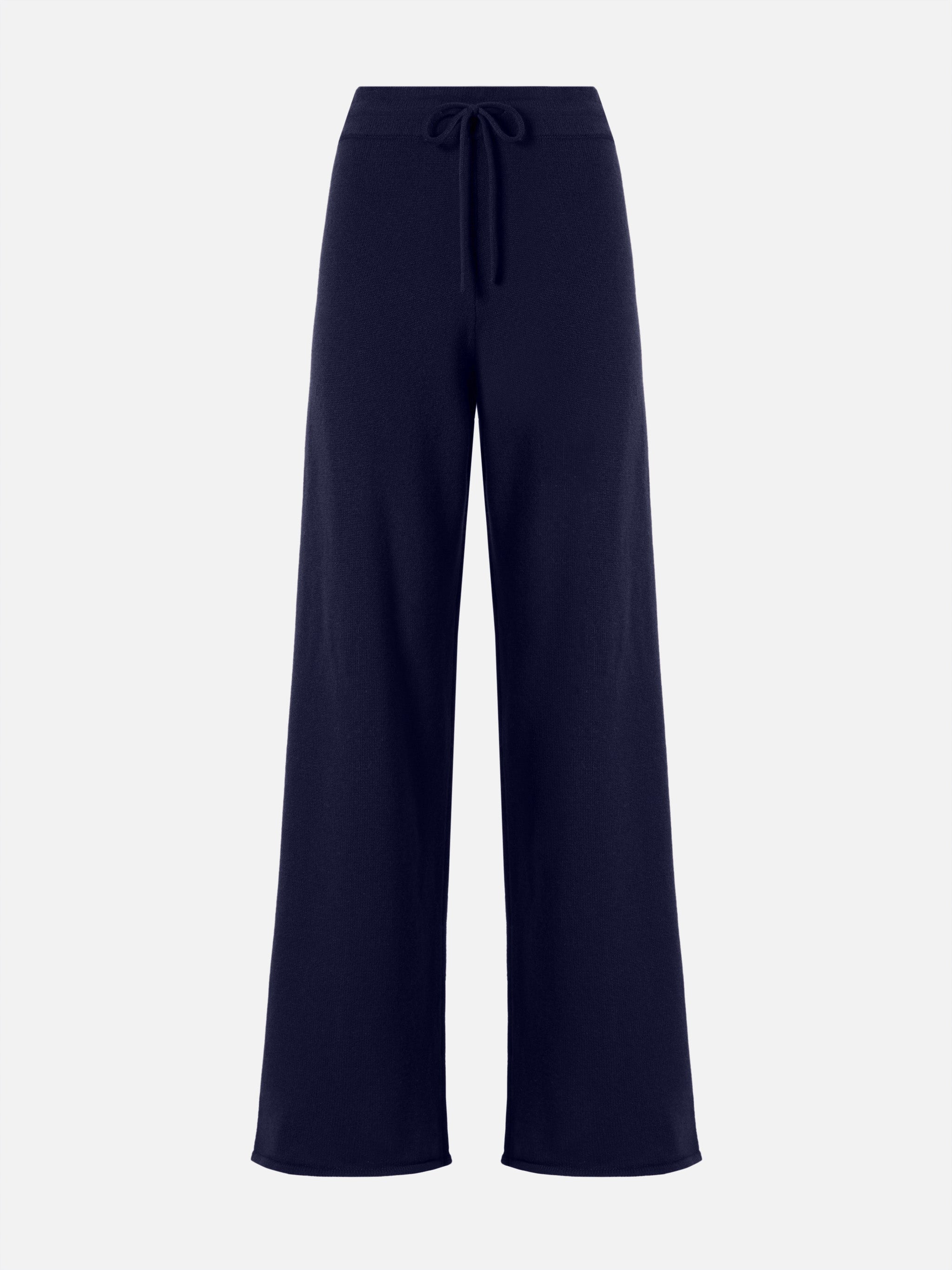 mc2-saint-barth-cambon-pantaloni-palazzo-donna-vita-alta-blu-notte-in-pura-lana image 4