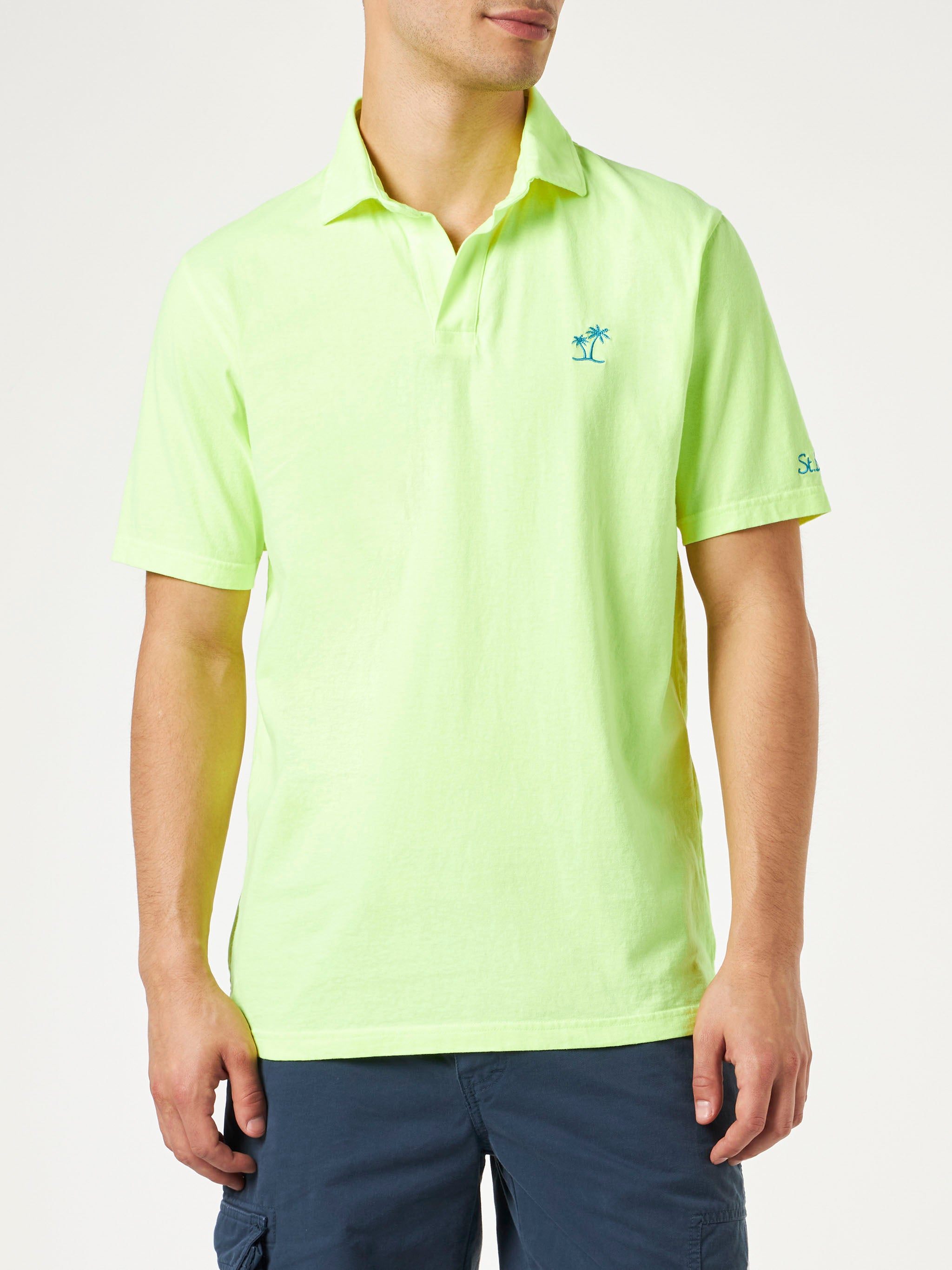 mc2-saint-barth-brighton-polo-uomo-in-jersey-giallo-fluo image 1