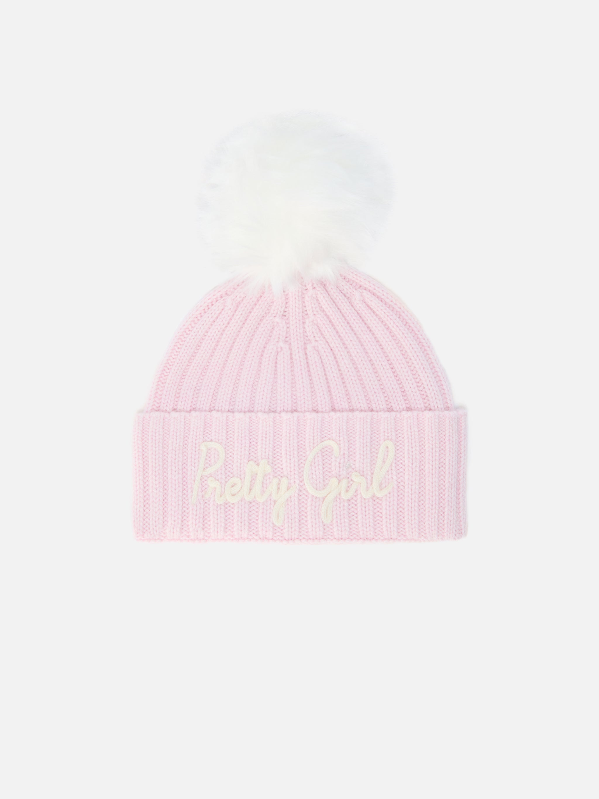 mc2-saint-barth-wengen-jr-f-berretto-rosa-in-misto-cashmere-pretty-girl-con-pon- image 1