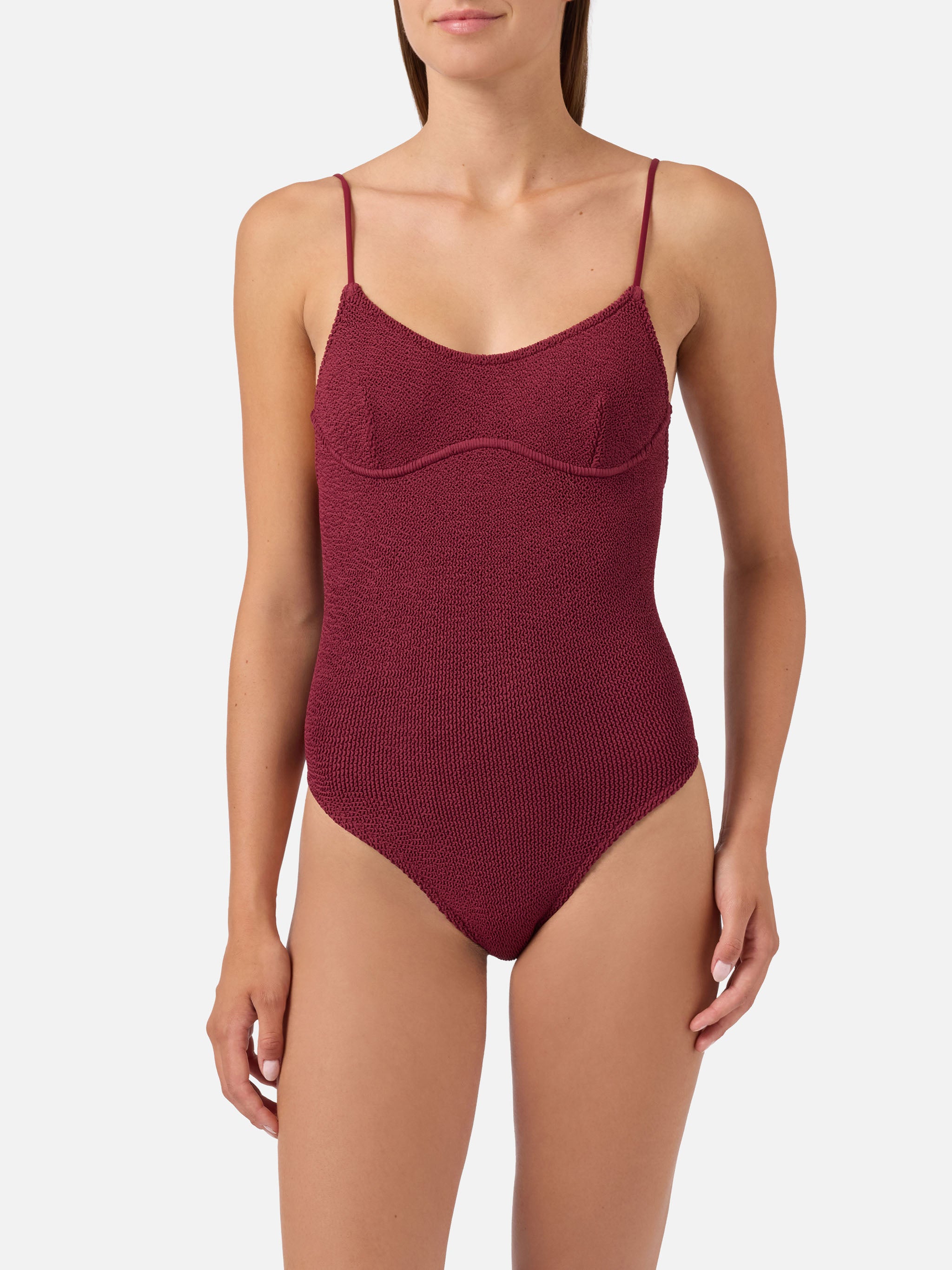mc2-saint-barth-dara-costume-intero-donna-crinkle-bordeaux image 3