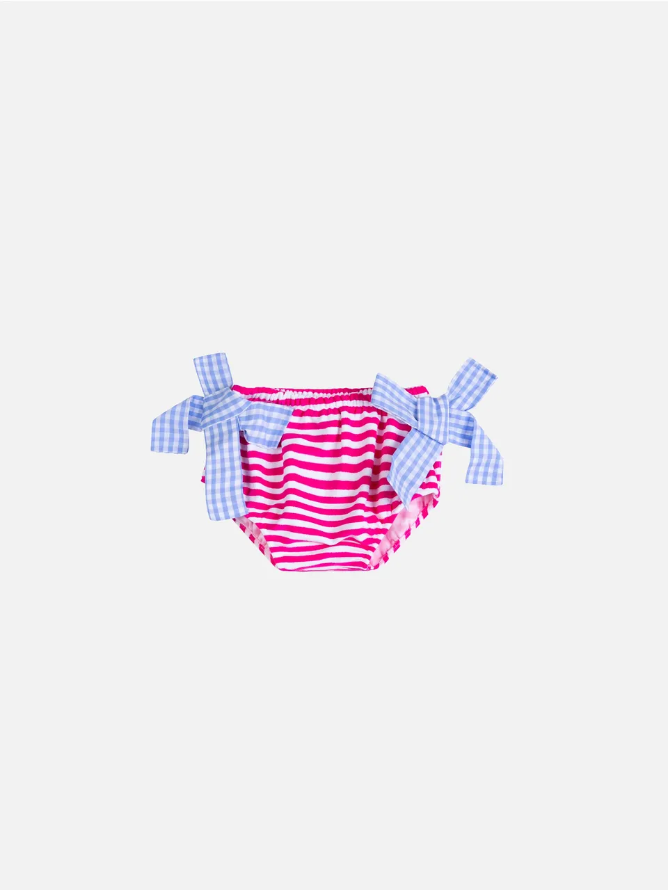 mc2-saint-barth-slip-mare-bambina-in-spugna-a-righe-rosa-e-bianche image 1