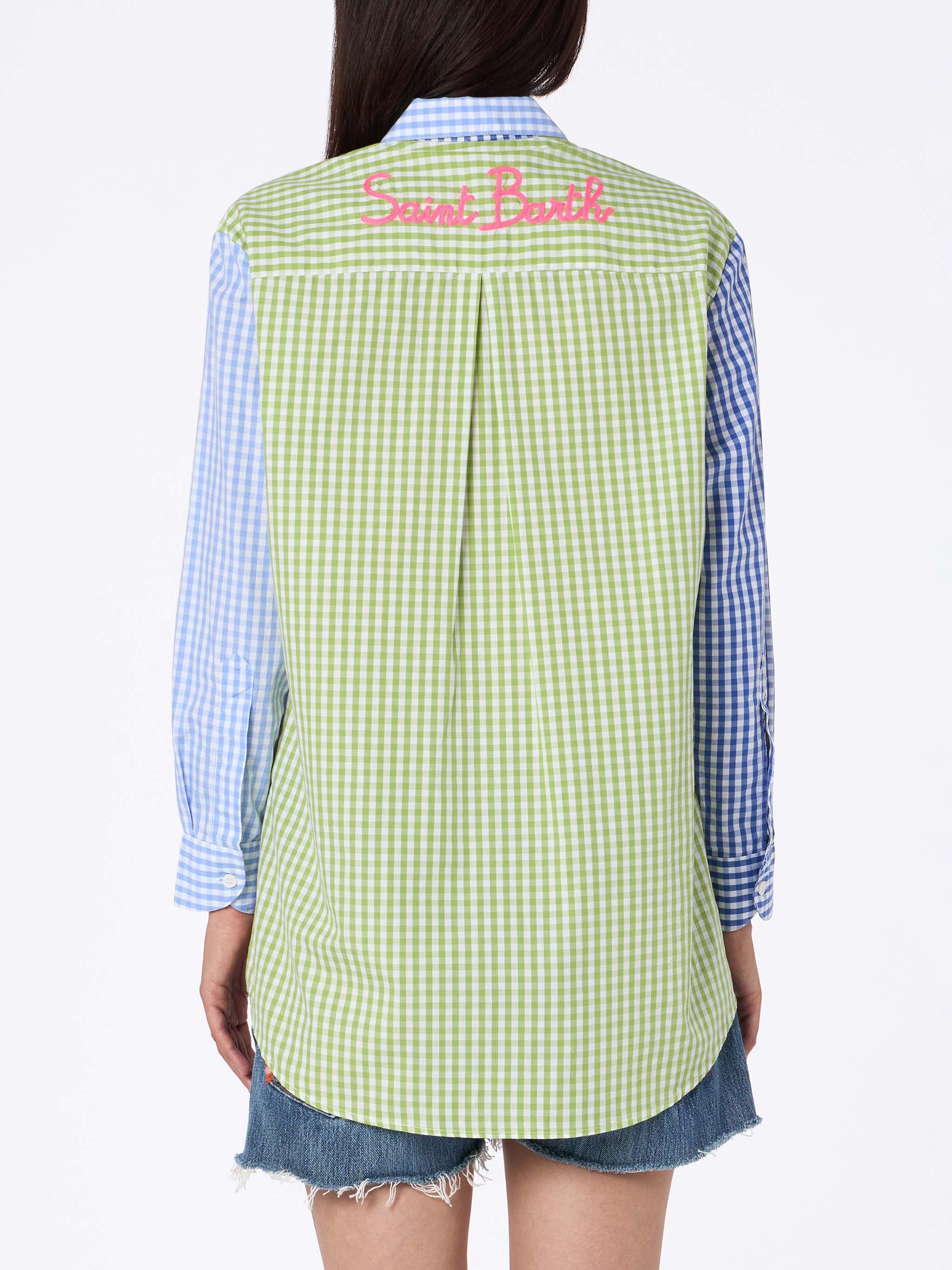 camicia-brigitte-mc2-saint-barth-in-cotone-stampa-vichy-multicolor image 2