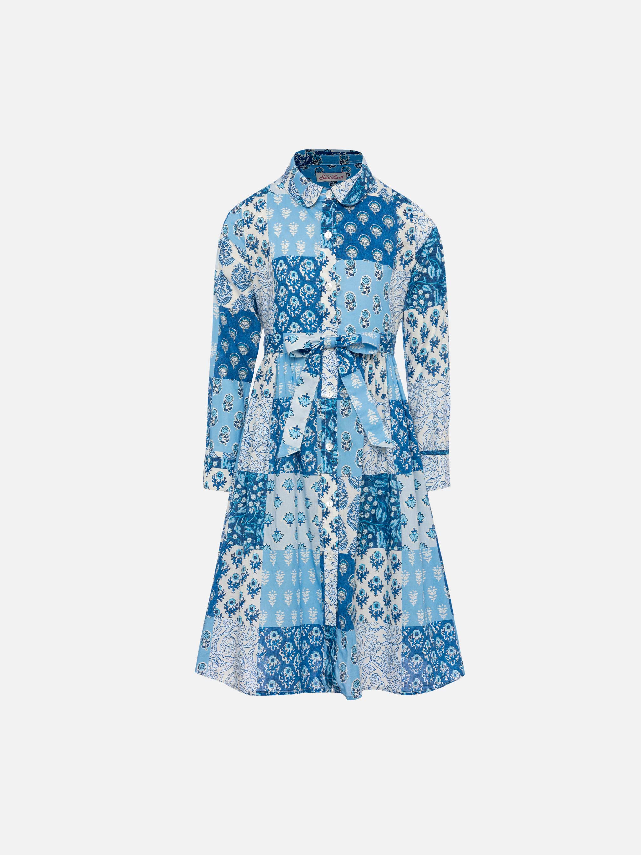 mc2-saint-barth-abito-chemisier-lungo-philipa-jr-stampa-patch-fiori-blu-bambina image 1