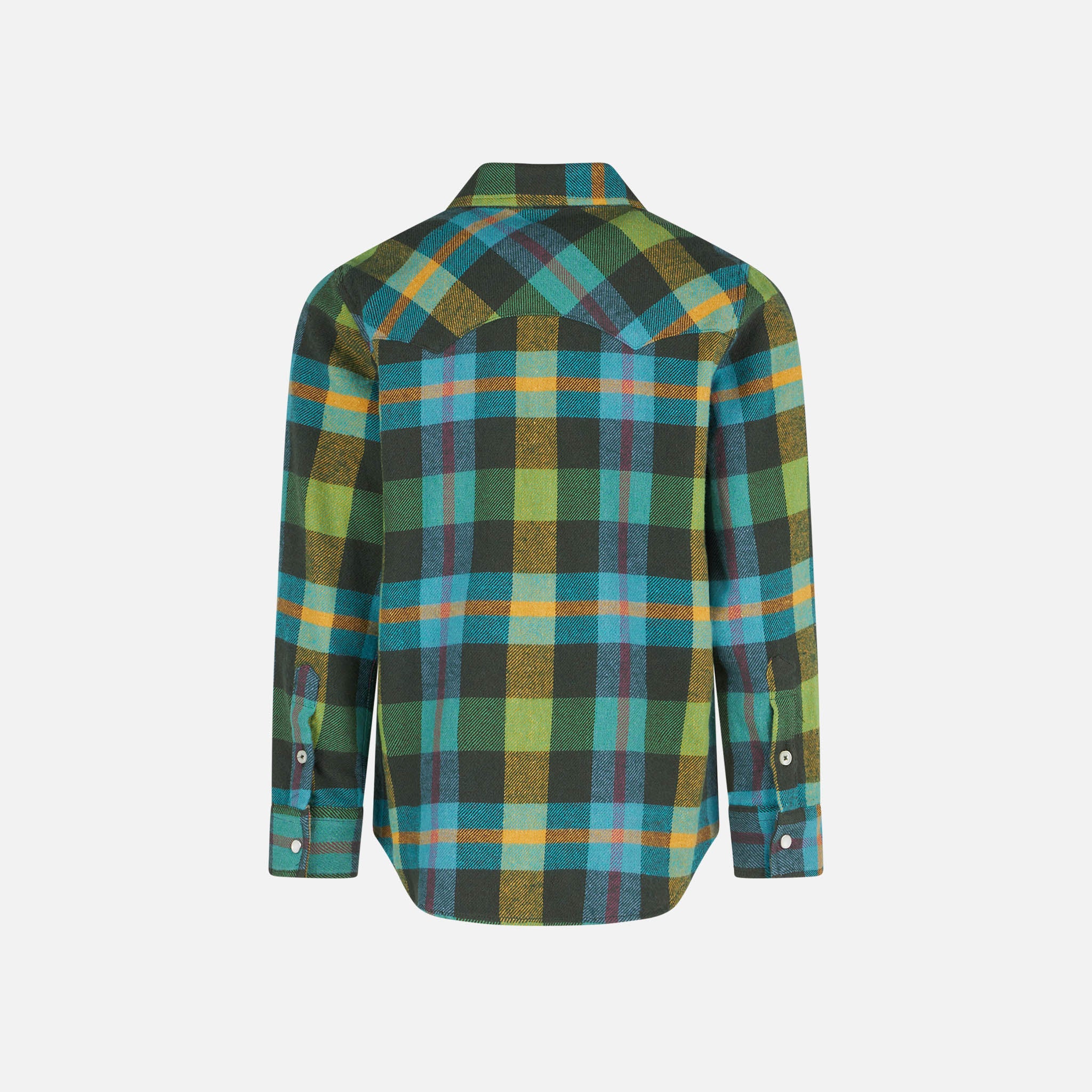 mc2-saint-barth-camicia-bambino-stile-texano-tartan-verde-in-cotone image 2