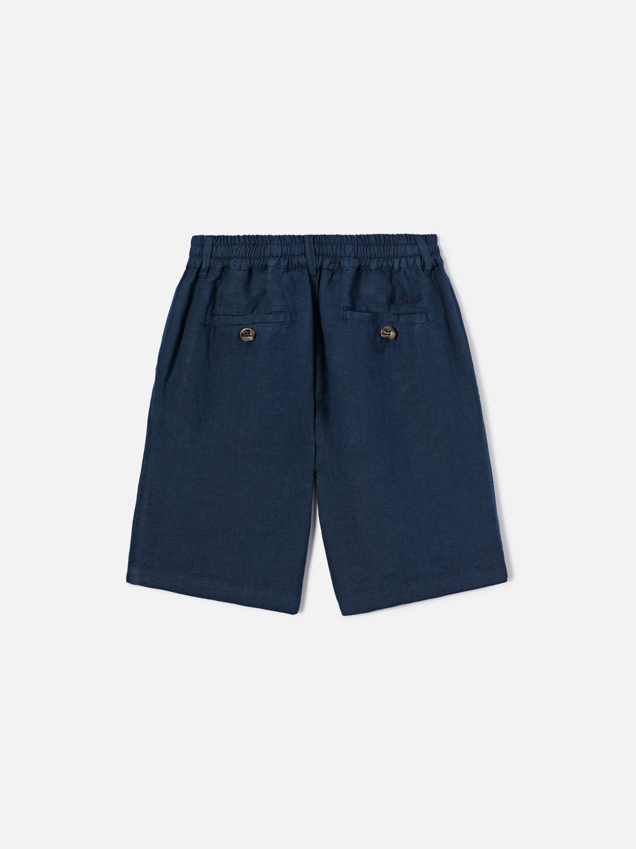 mc2-saint-barth-ischia-jr-shorts-bambino-lino-blu-navy image 2