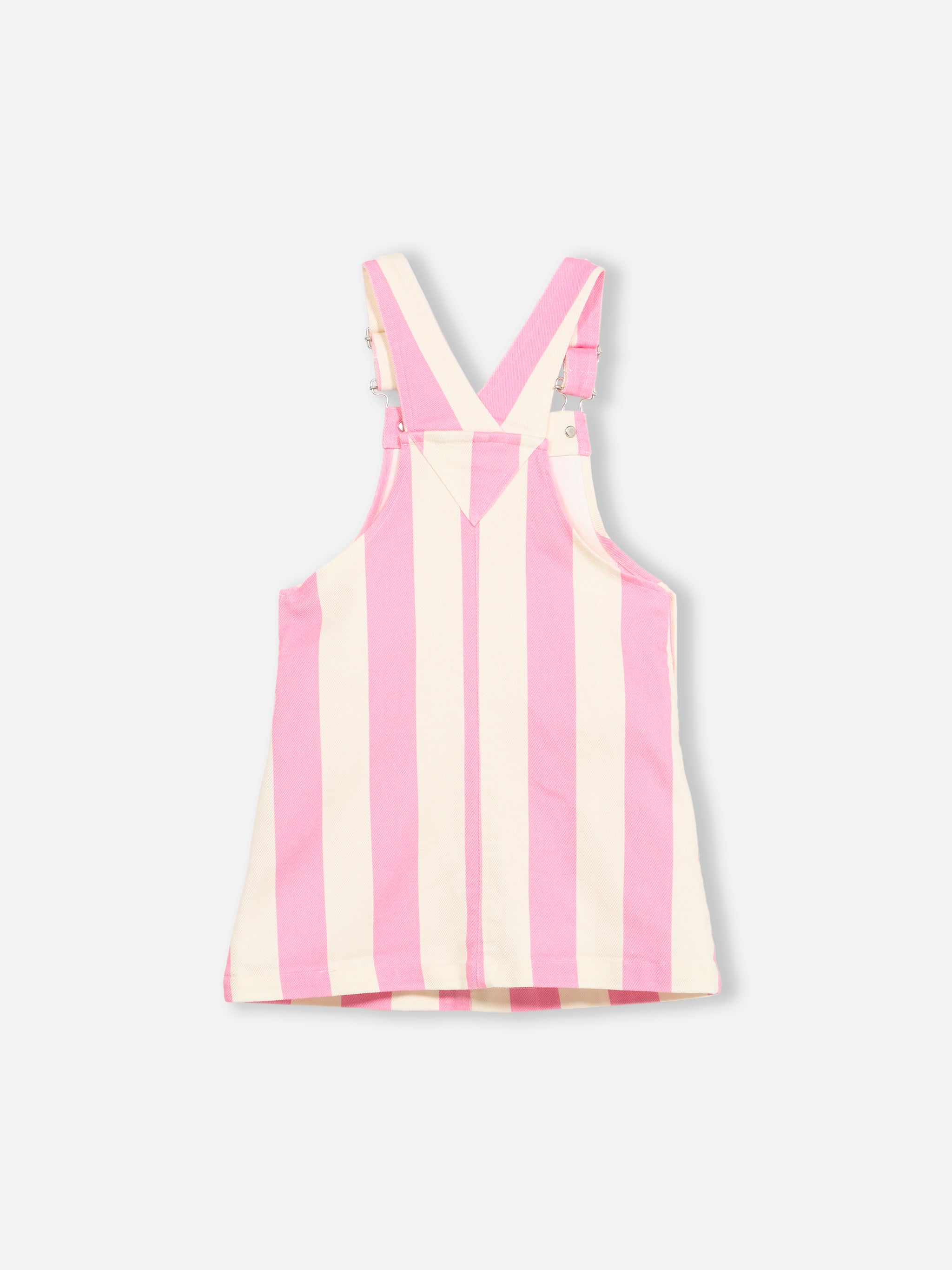 mc2-saint-barth-salopette-corta-in-denim-a-righe-rosa-da-bambina-tecla-jr image 2