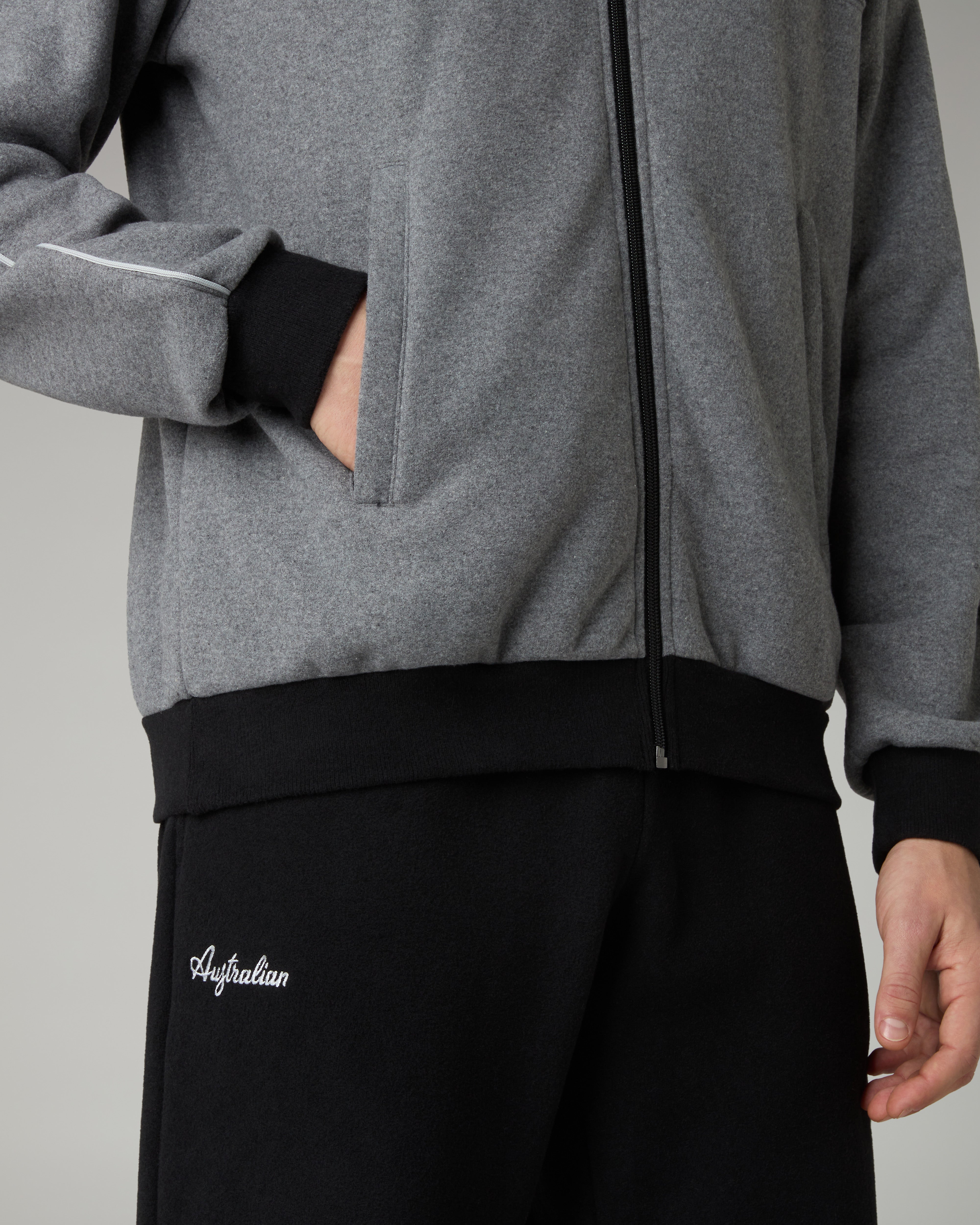 australian-classy-tuta-grigio-melange-scuro-completo-giacca-pantalone image 5