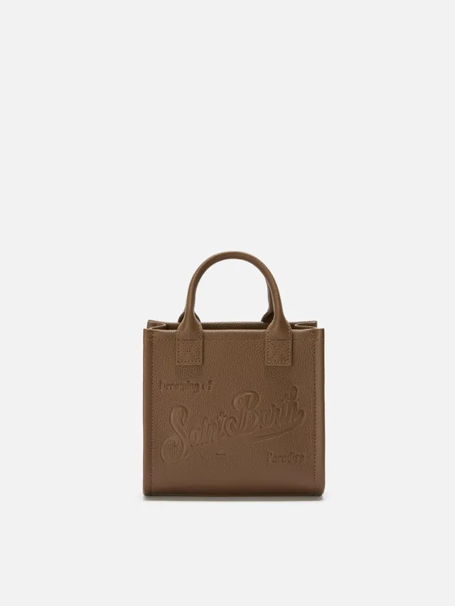 mc2-saint-barth-borsa-a-spalla-vanity-bag-mini-in-pelle-martellata-marrone image 1