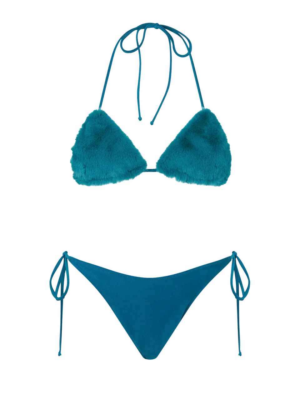 mc2-saint-barth-leah-marielle-bikini-triangolo-donna-effetto-pelliccia-verde-tea image 1