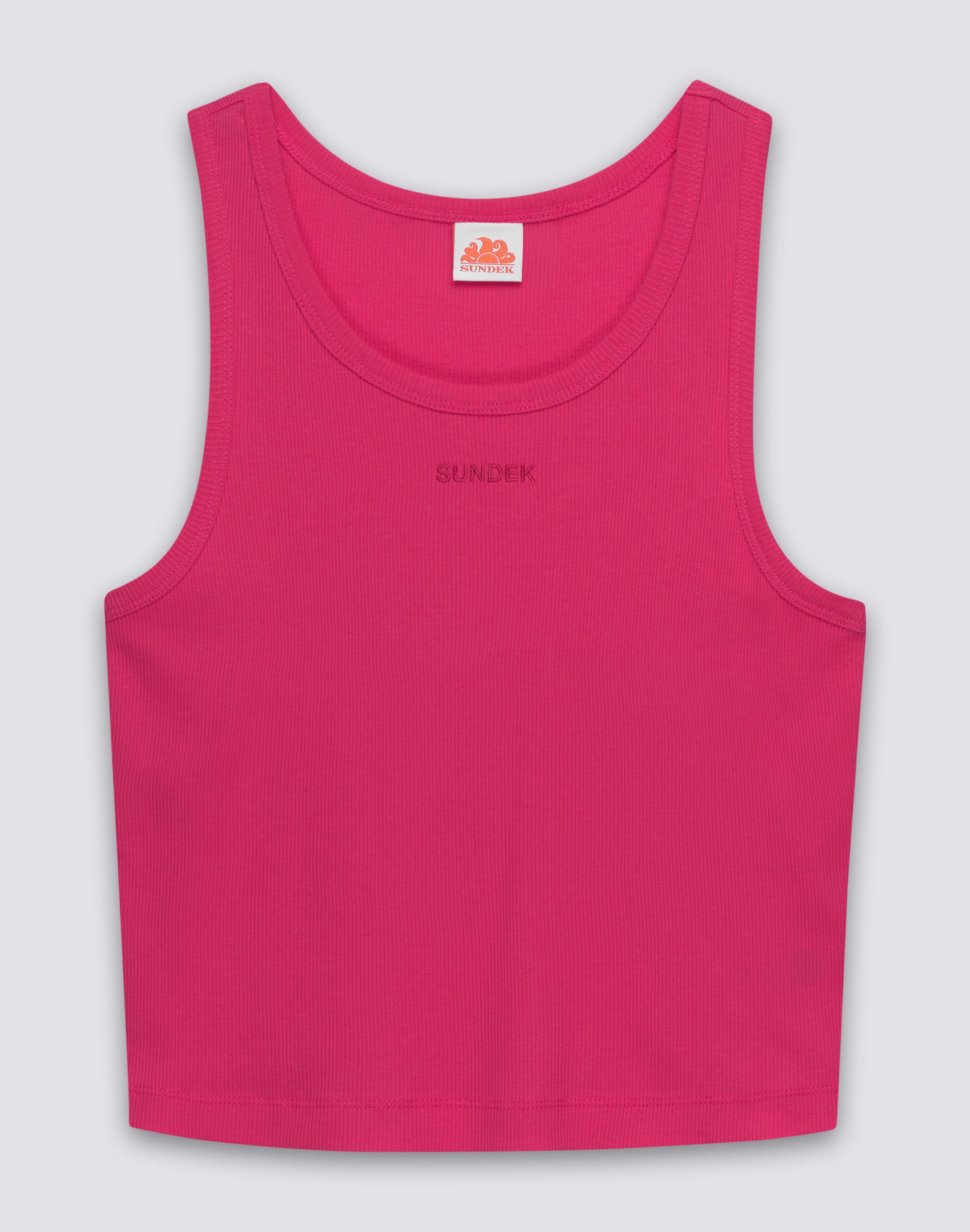 sundek-w388ttcr500-canotta-donna-a-costine-con-logo-ricamato-2 image 1