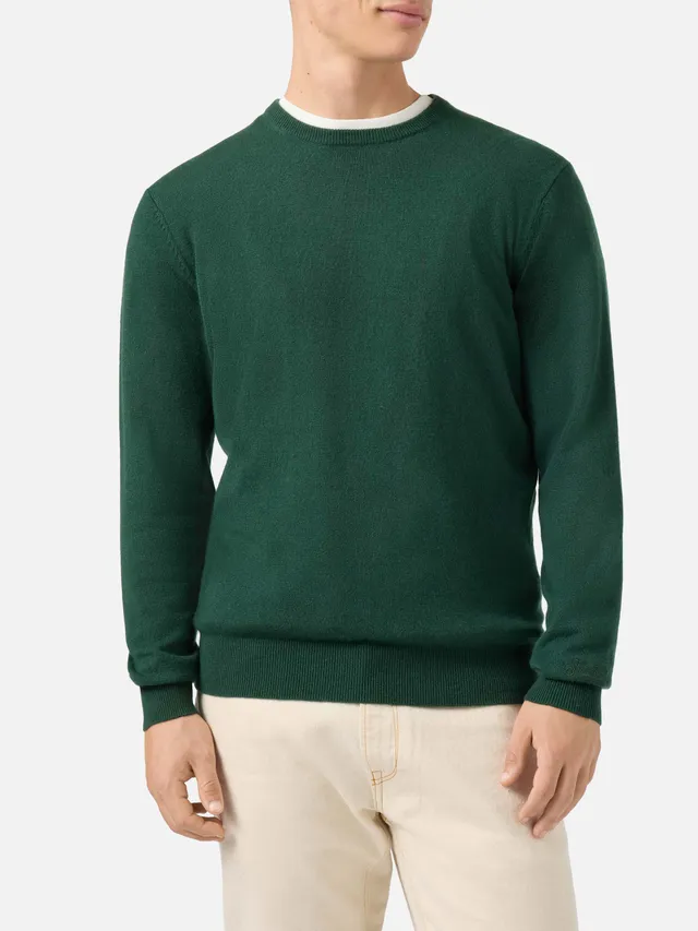 mc2-saint-barth-regent-maglione-uomo-100-cashmere-verde-scuro image 1