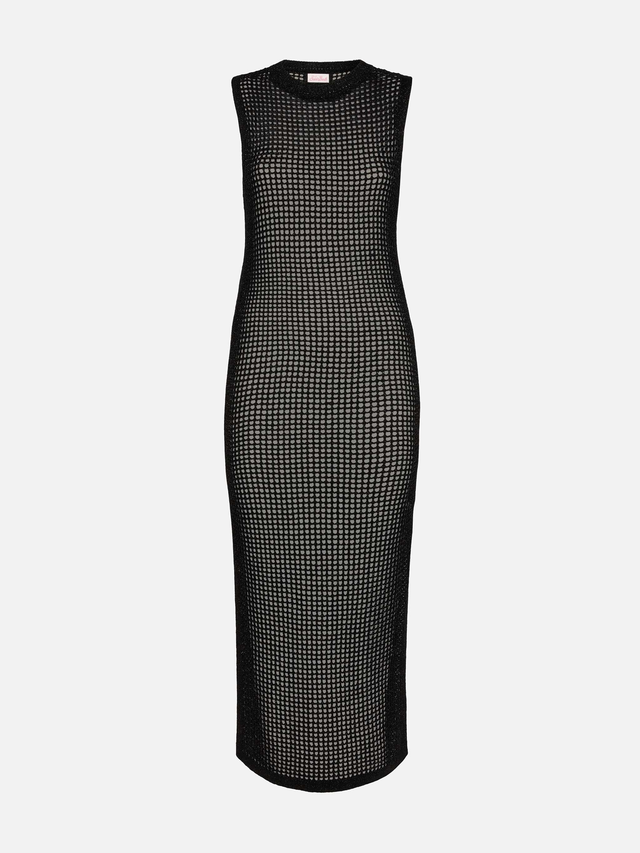 mc2-saint-barth-abito-lungo-eileen-in-rete-crochet-lurex-nero image 4