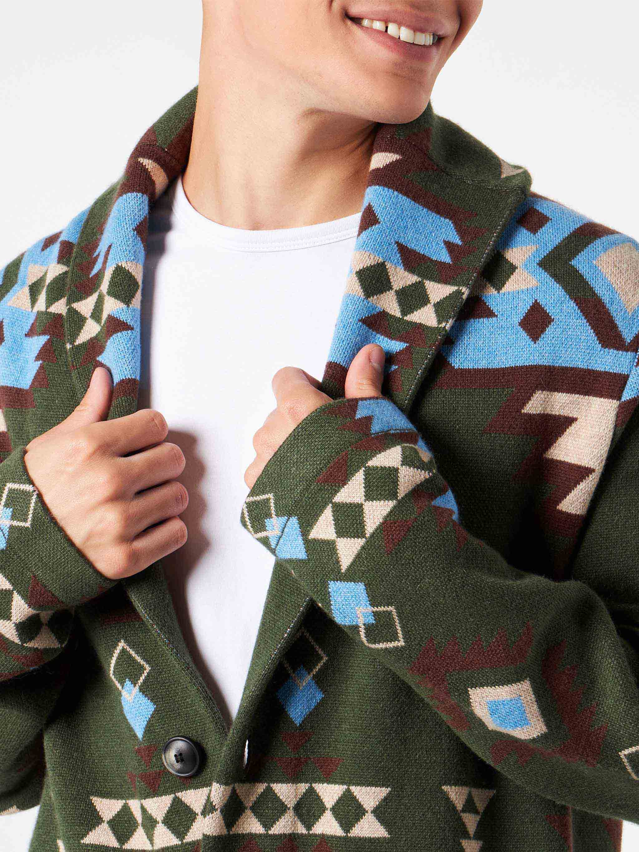 giacca-mc2-saint-barth-max-in-maglia-con-jacquard-etnico-e-ricamo image 3
