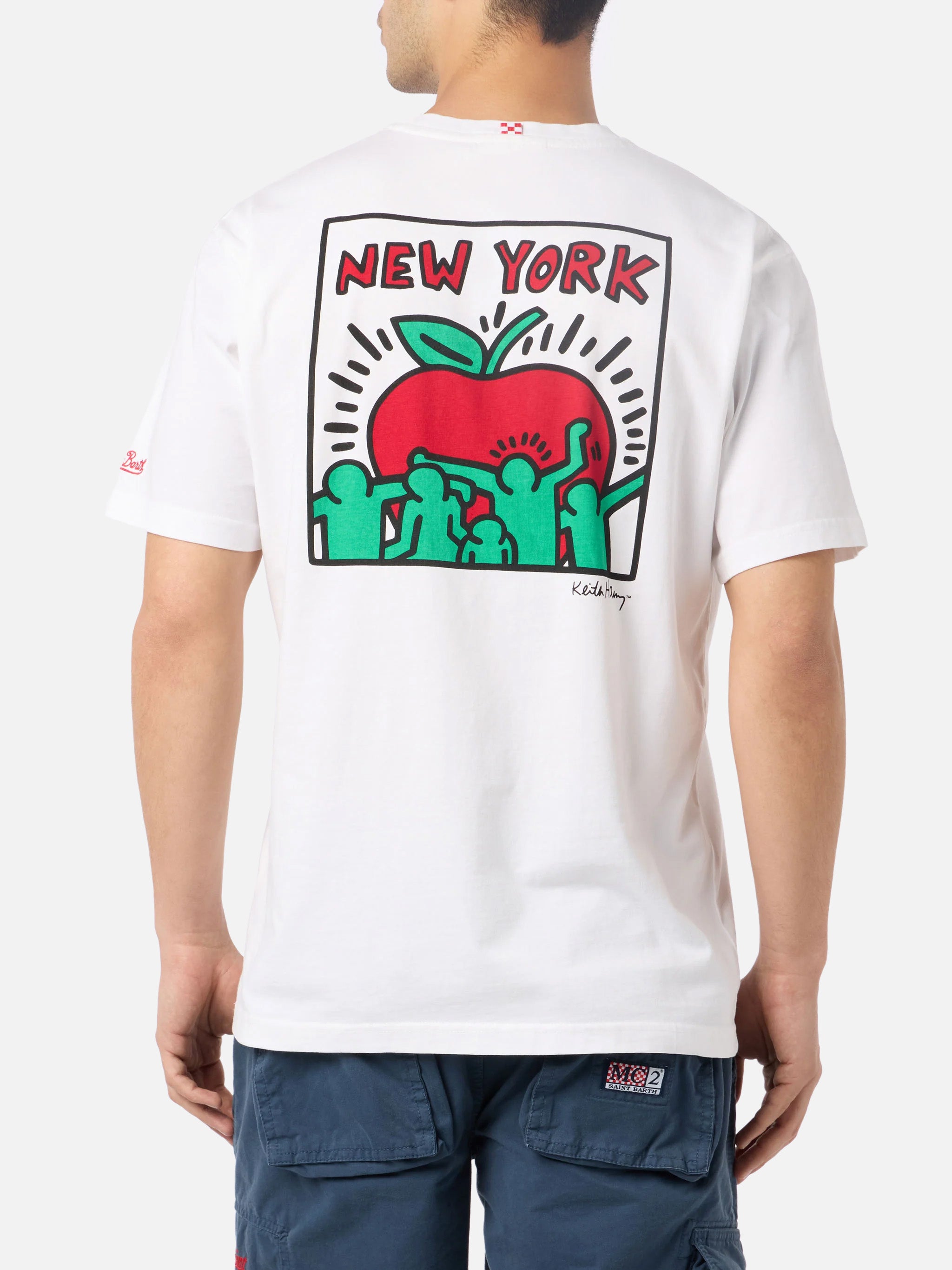 mc2-saint-barth-t-shirt-keith-haring-ny-special-edition-in-cotone-bianco image 3
