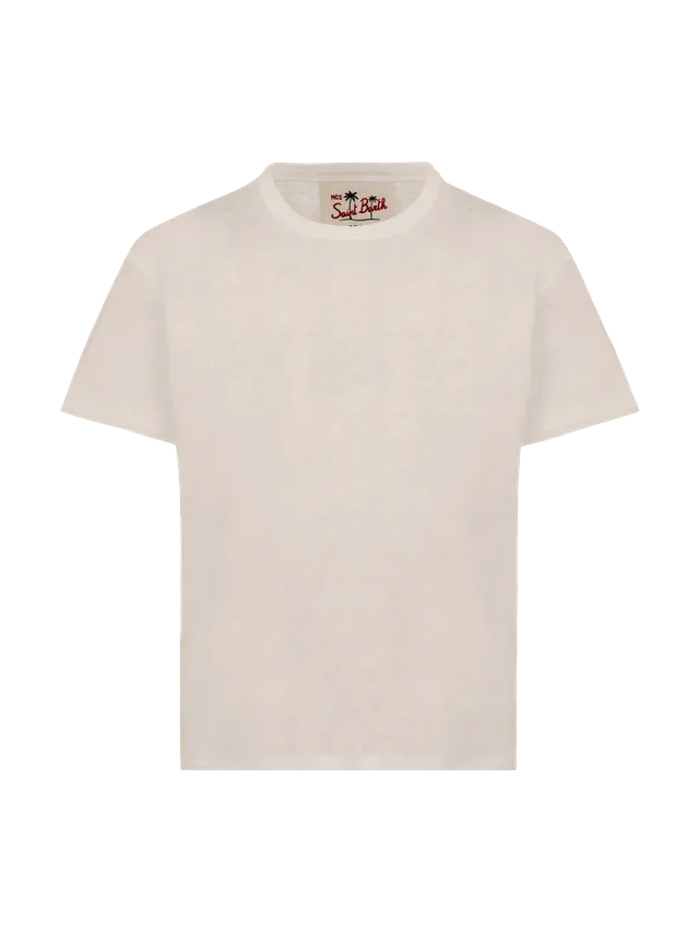 mc2-saint-barth-t-shirt-alex-in-jersey-di-lino-bianco-panna-t-shirt-bambino-con- image 1