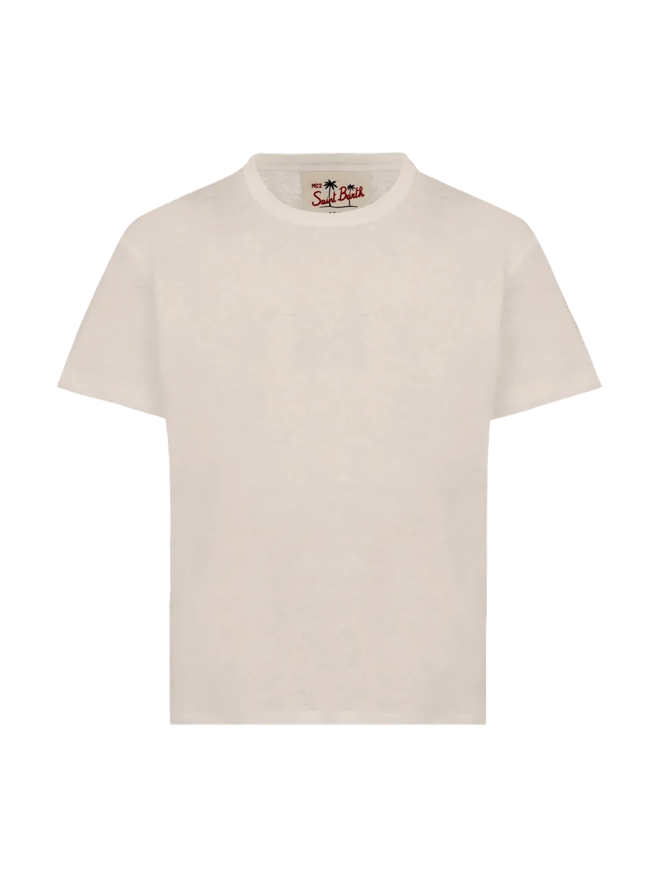 mc2-saint-barth-t-shirt-alex-in-jersey-di-lino-bianco-panna-t-shirt-bambino-con- image 1