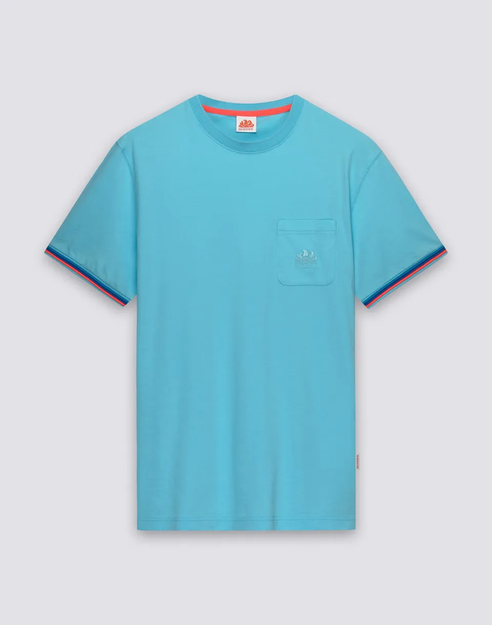sundek-finn-m775tej7800-t-shirt-uomo-girocollo-tinta-unita-con-taschino image 1